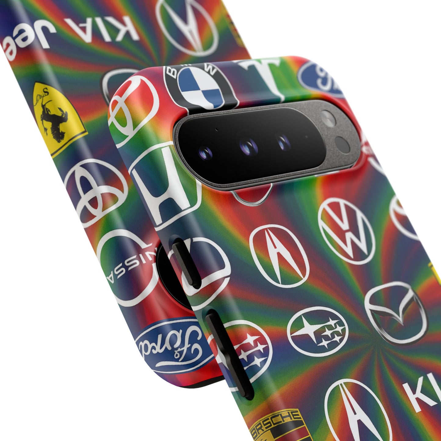 Colorful Car Logos Phone Case - Vibrant Tough Cases for Auto Enthusiasts, Unique Gift for Birthdays, Car Events, and Holidays