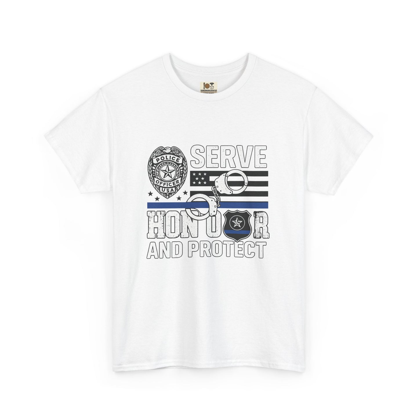 Honor and Protect Tee, Unisex Cotton T-Shirt for Police Support, Serve and Honor Shirt, Gift for Officers, Law Enforcement Apparel