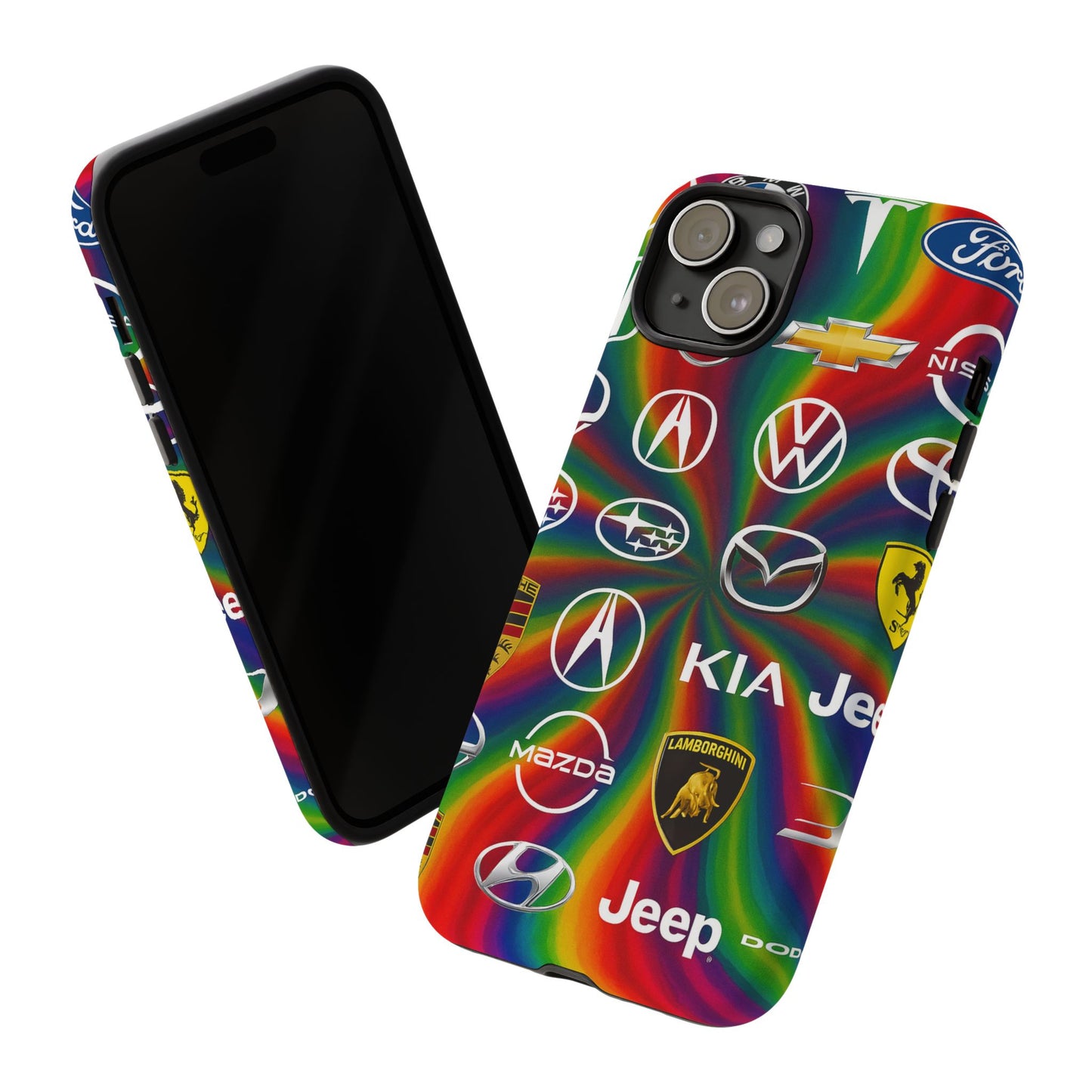 Colorful Car Logos Phone Case - Vibrant Tough Cases for Auto Enthusiasts, Unique Gift for Birthdays, Car Events, and Holidays