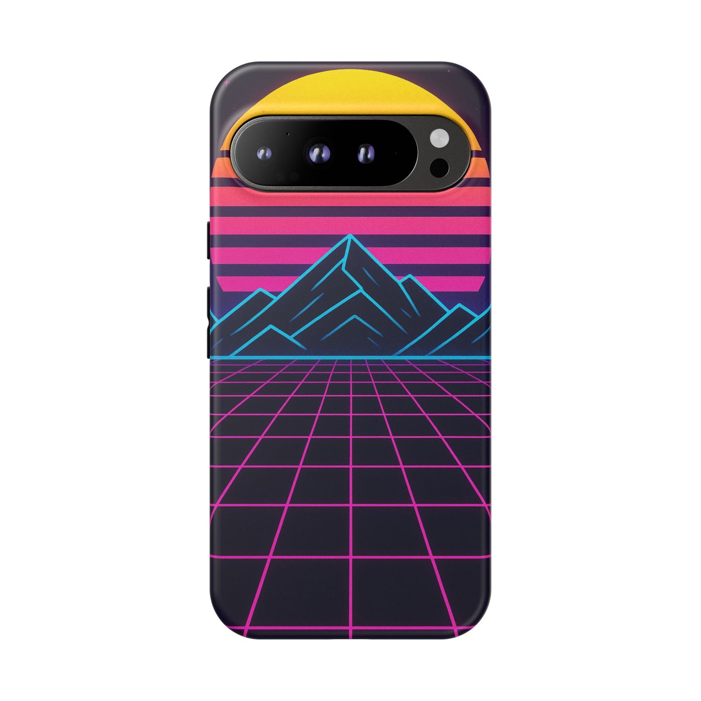 Retro Sunset Phone Case, Vintage Neon Case, 80s Aesthetic Cover, Gift for Tech Lovers, Unique Phone Accessories
