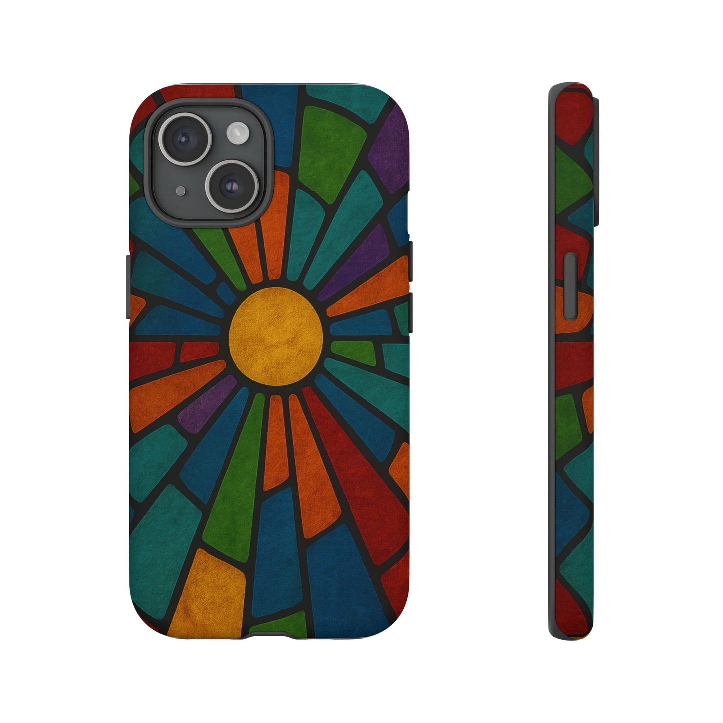 Colorful Stained Glass Phone Case, Tough Cases, Artistic Phone Cover, Vibrant Mobile Accessory, Unique Gift for Art Lovers