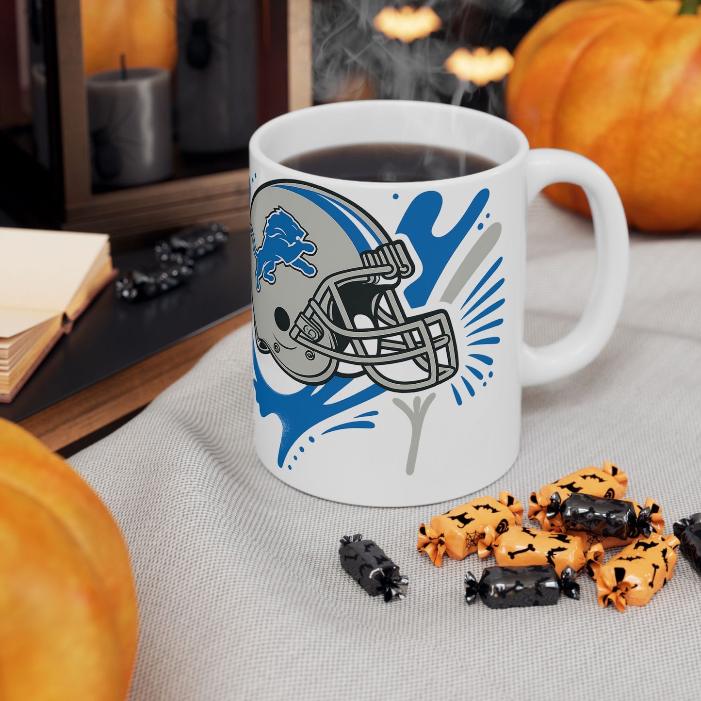 Detroit Lions Ceramic Mug - Perfect for Game Day, Gifts for Fans, NFL Decor, Tailgate Essentials, Sports Collectibles