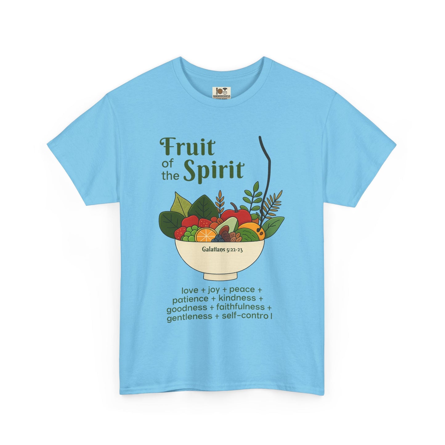 Spiritual Fruit Tee, Unisex Heavy Cotton Shirt, Motivational Gift for Christians, Faith Inspired Apparel, Kindness & Peace Shirt