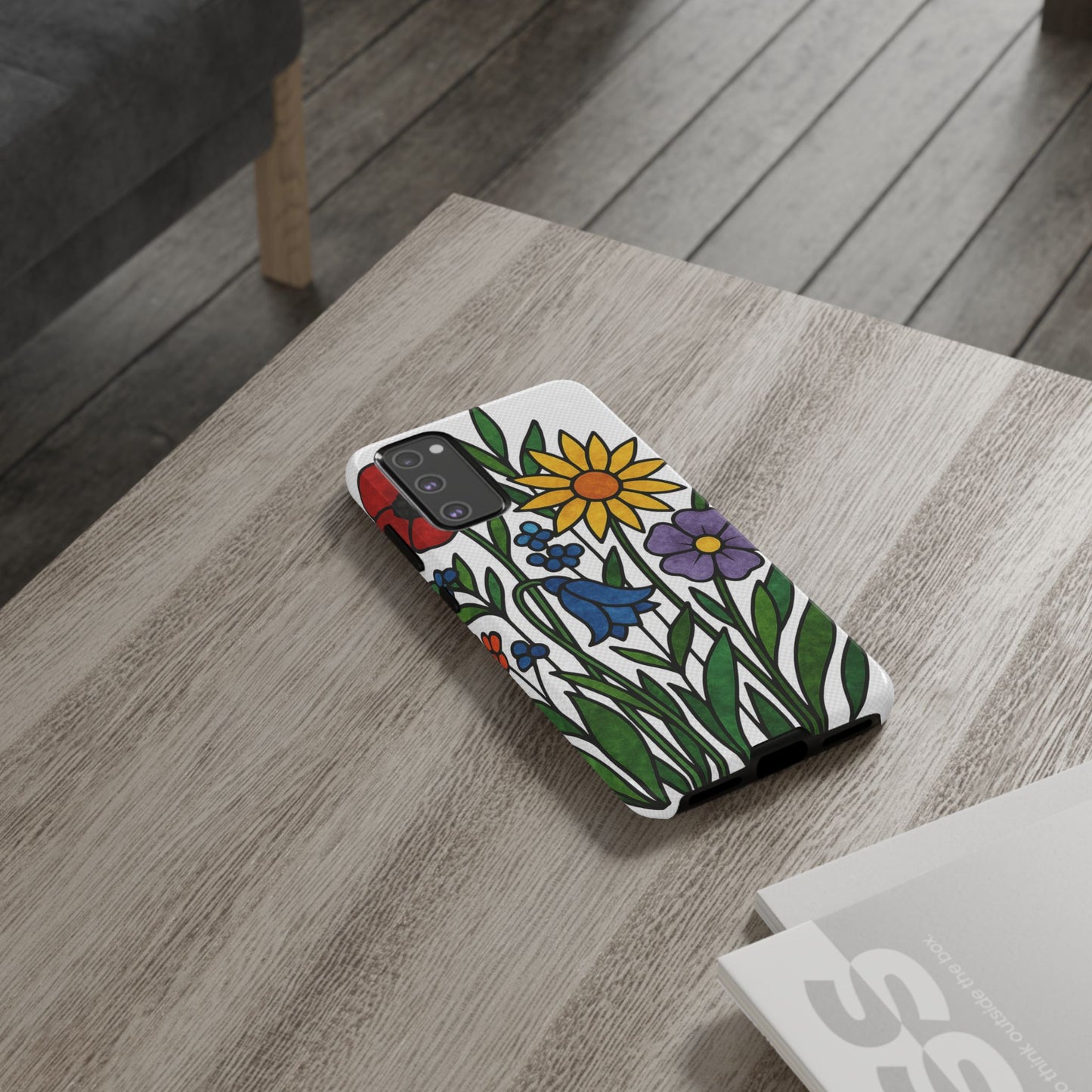 Floral Phone Case, Vibrant Flower Design, Tough Protection, Gift for Nature Lovers, Spring Decor
