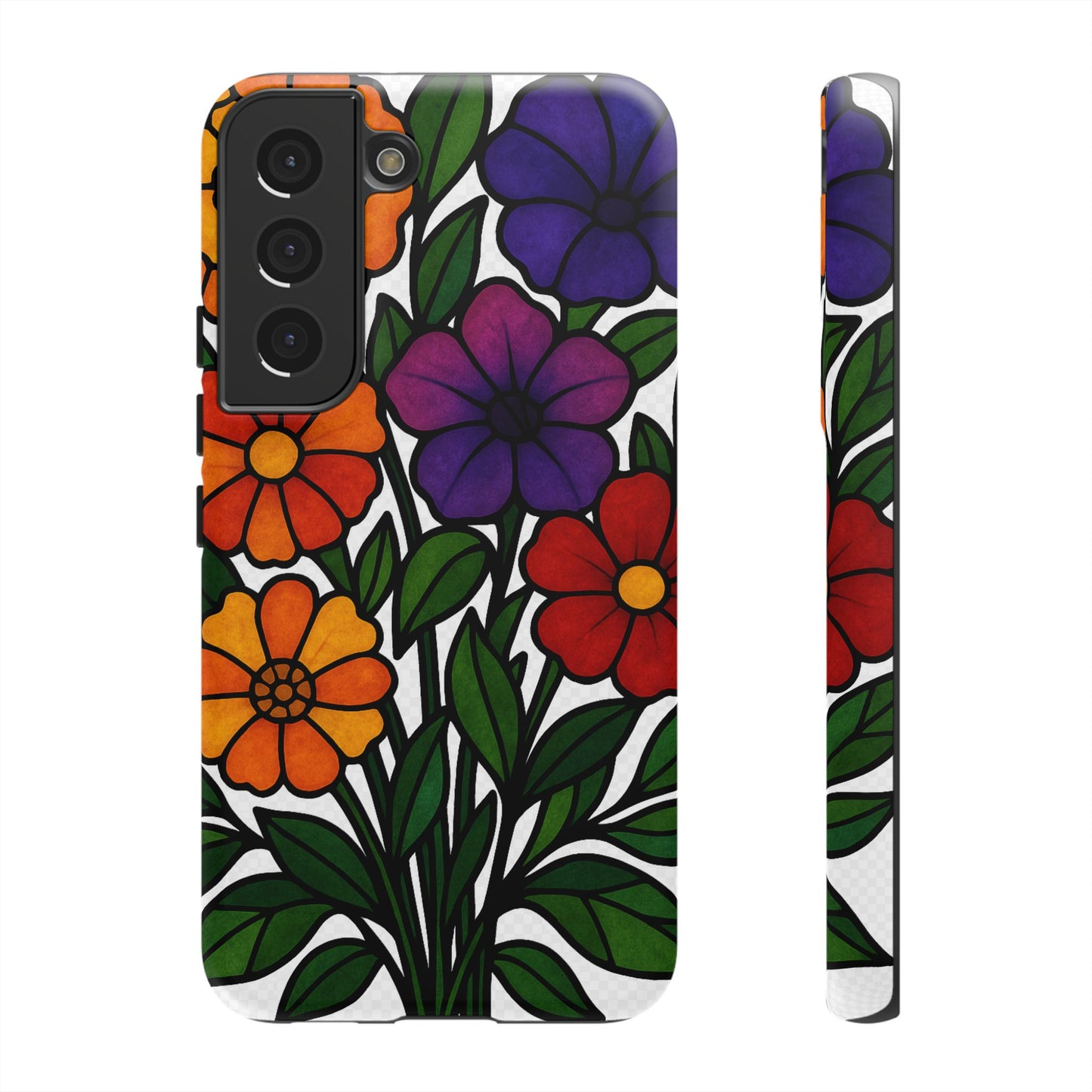Floral Phone Case, Tough Cases with Colorful Flower Design, Gift for Flower Lovers, Summer Accessories, Trendy Phone Cover