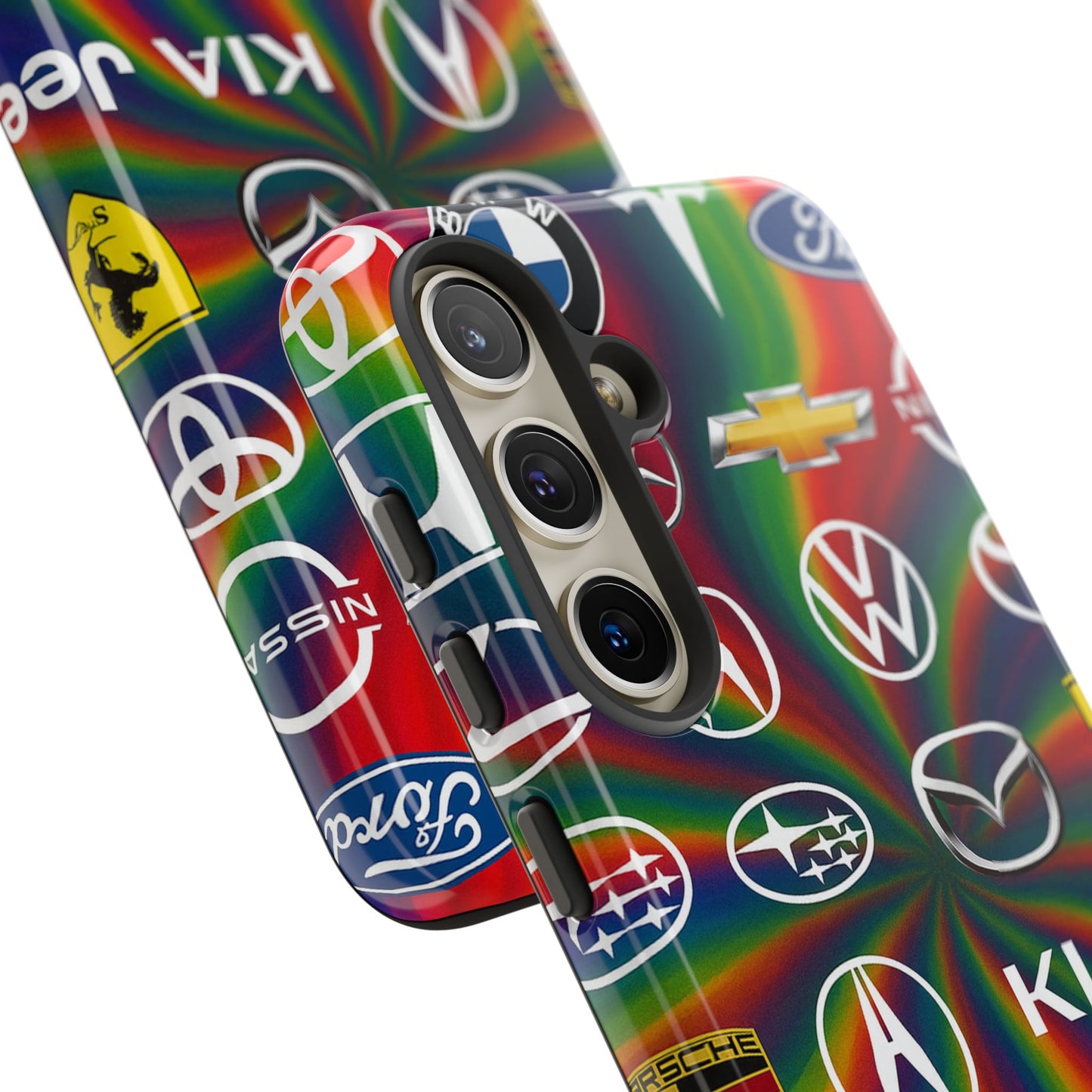 Colorful Car Logos Phone Case - Vibrant Tough Cases for Auto Enthusiasts, Unique Gift for Birthdays, Car Events, and Holidays