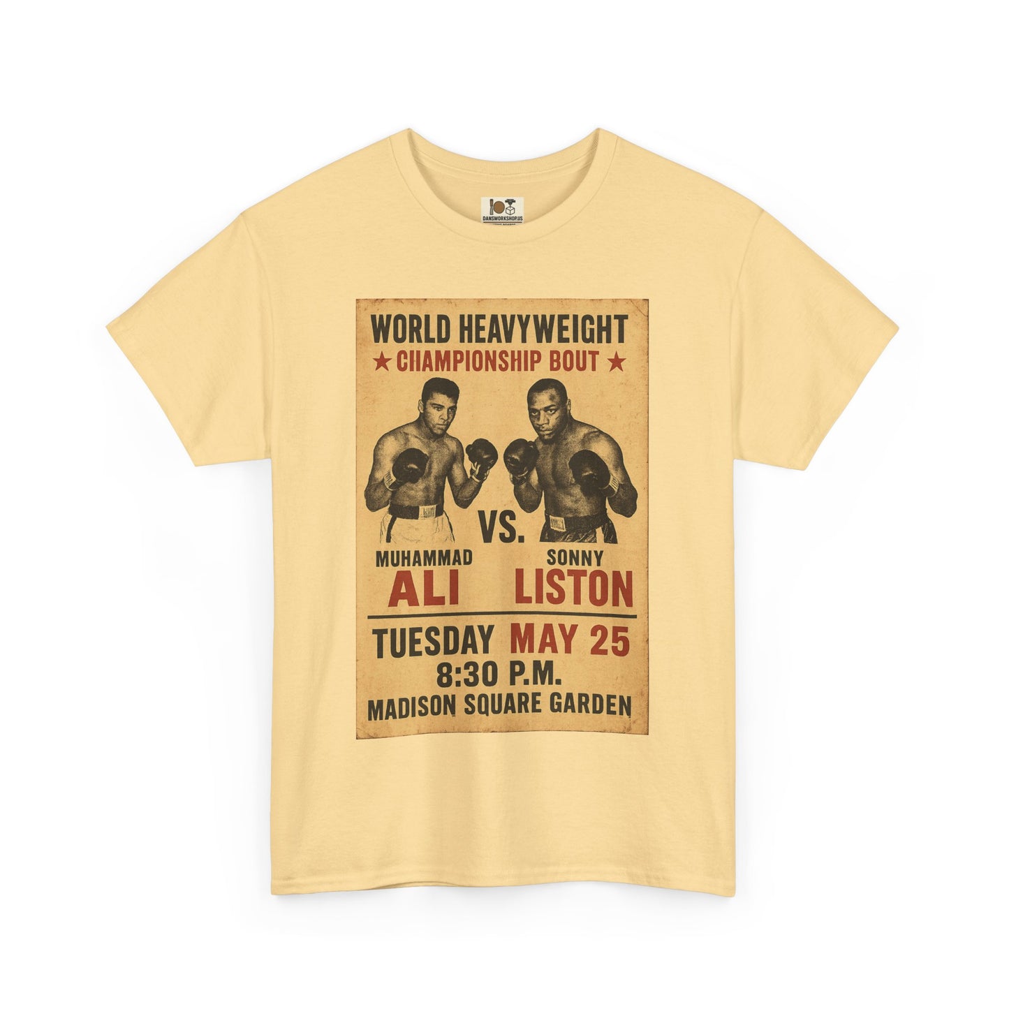 Vintage Boxing Tee, Retro Fight Shirt, Unisex Heavy Cotton Tee, Gift for Sports Fans, Athletics Apparel, Classic Graphic Tee