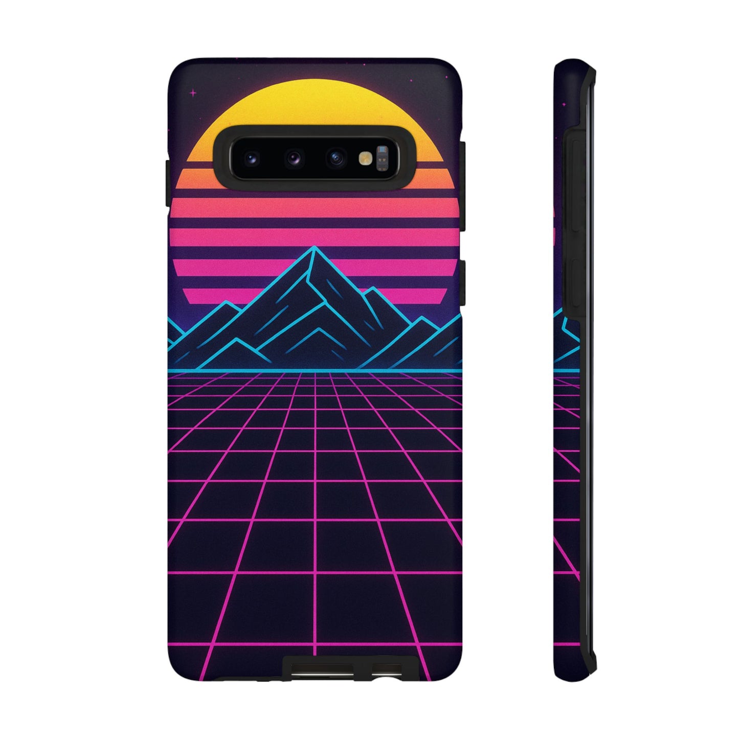 Retro Sunset Phone Case, Vintage Neon Case, 80s Aesthetic Cover, Gift for Tech Lovers, Unique Phone Accessories
