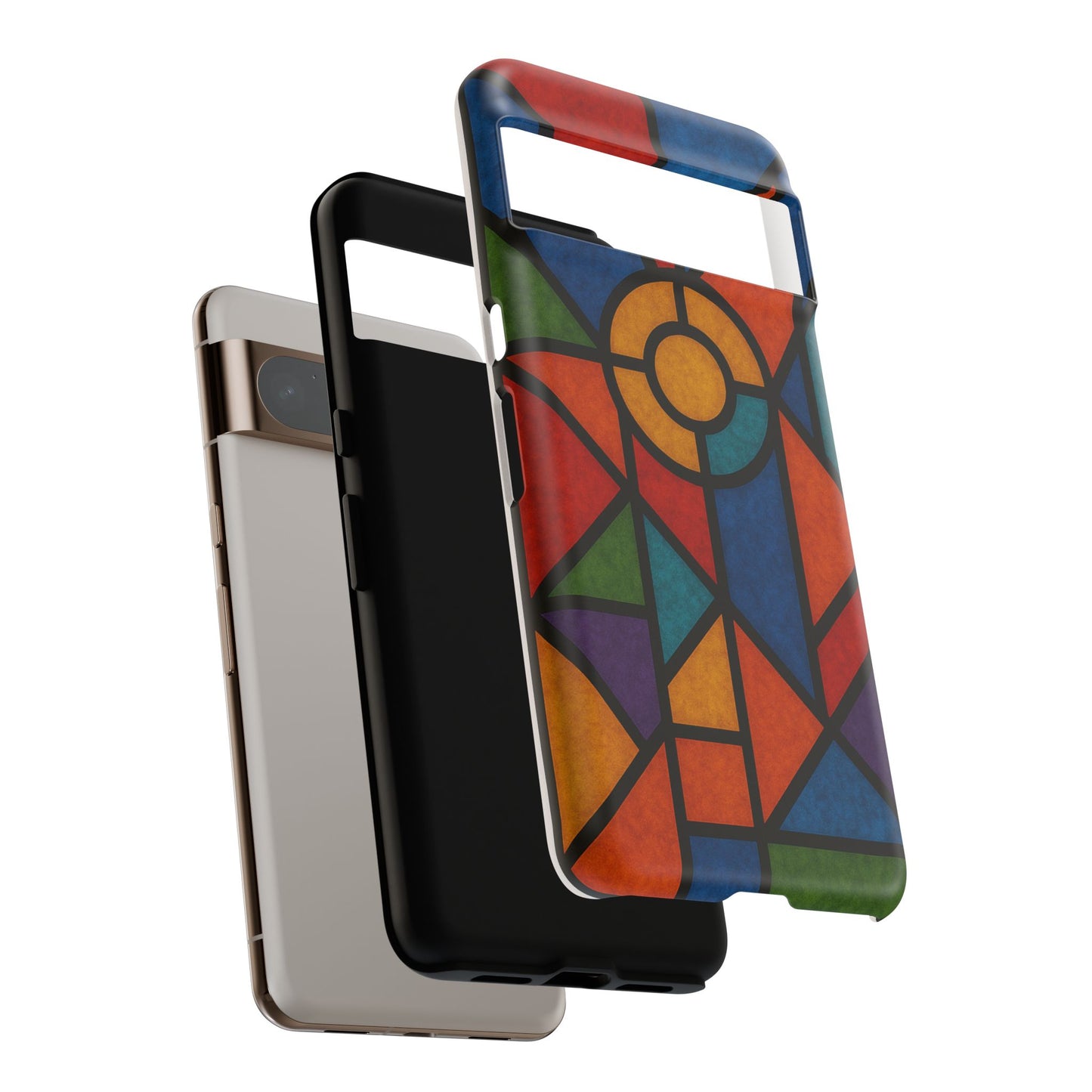 Colorful Stained Glass Phone Case, Artistic Phone Cover, Vibrant Protective Case, Unique Gift for Art Lovers, Stylish Smartphone Accessory