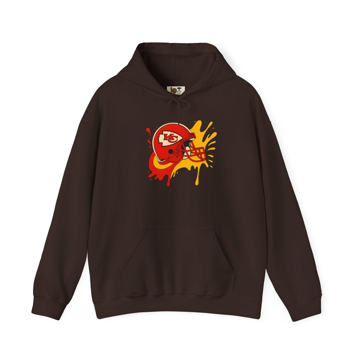 Sporty Graffiti Hoodie for Chiefs Fans, Versatile Streetwear, Perfect Gift for Game Day, Fashionable Fall Layer, Unisex Heavy Blend
