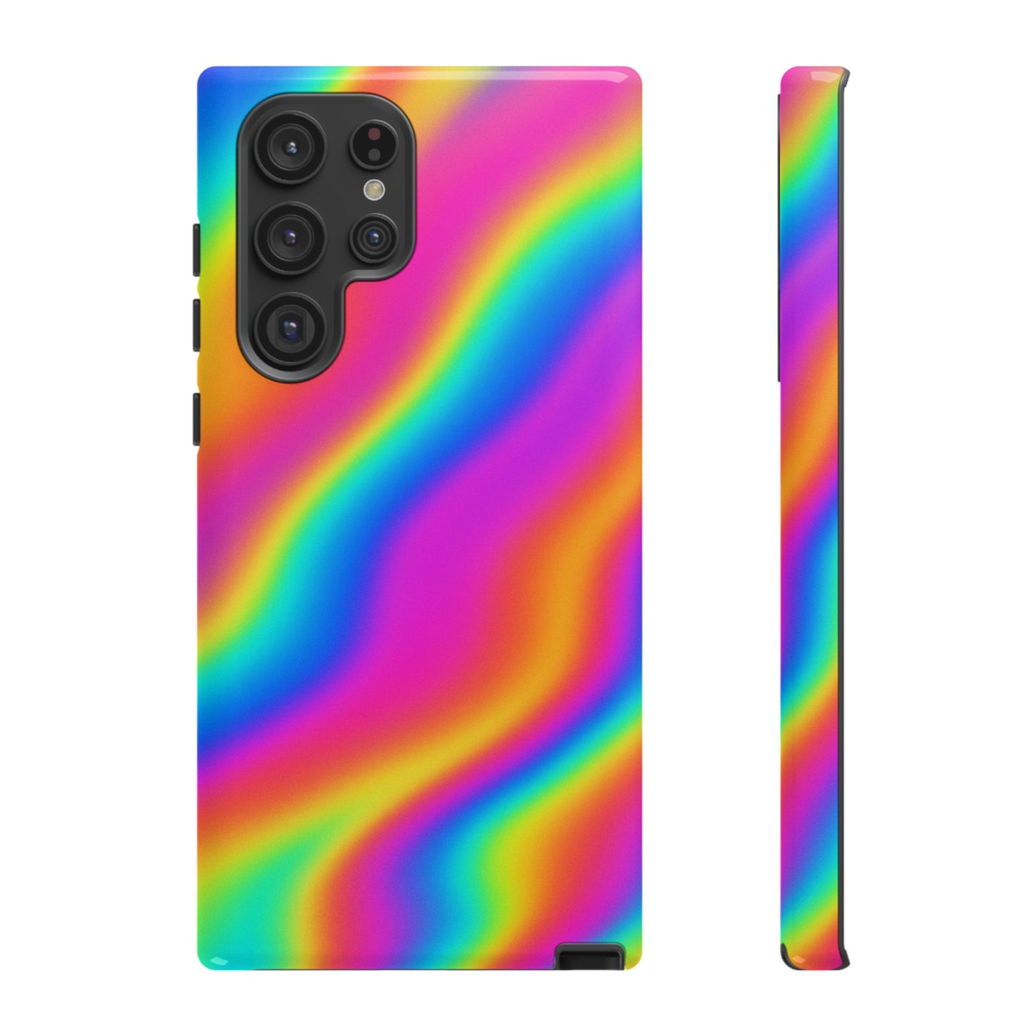 Rainbow Wavy Phone Case - Colorful Tough Cases for Stylish Protection, LGBTQ+ Pride Gift, Trendy Phone Accessory, Birthday, Holiday Present