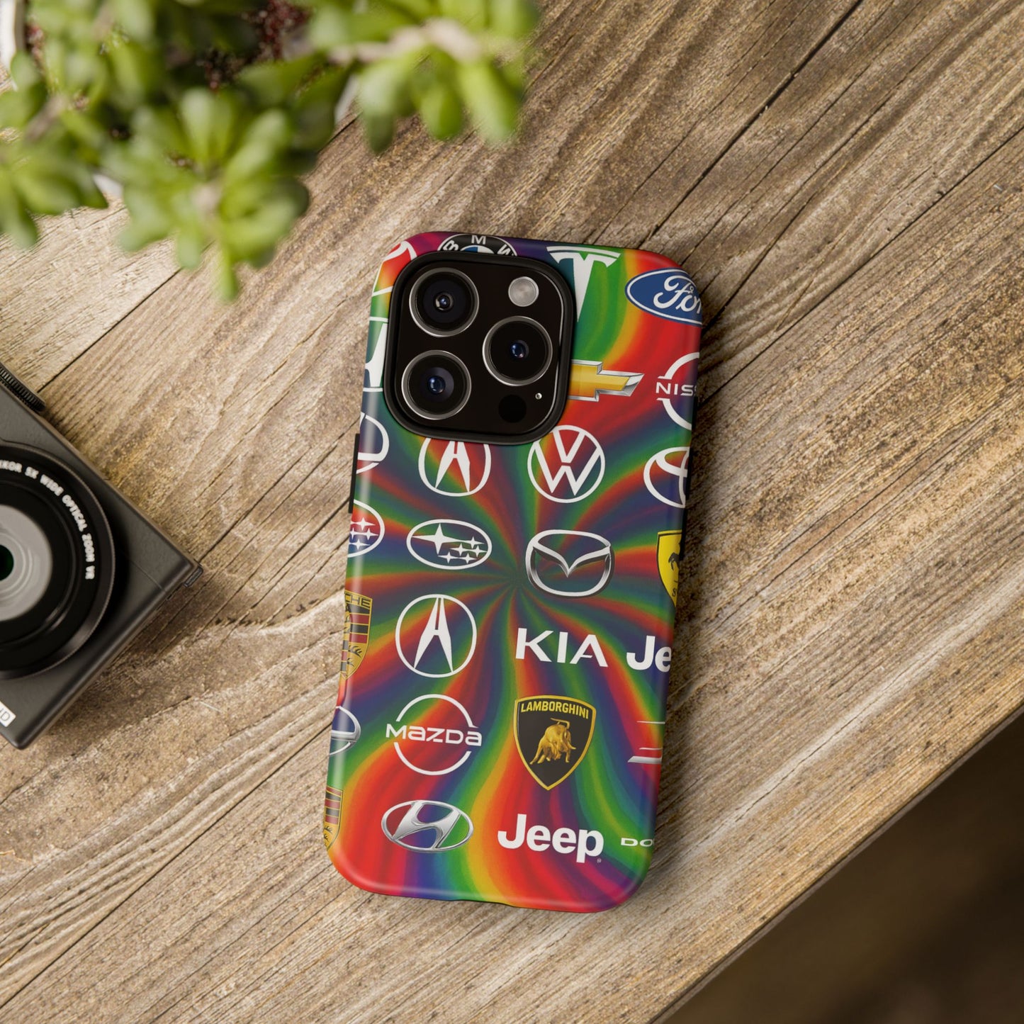 Colorful Car Logos Phone Case - Vibrant Tough Cases for Auto Enthusiasts, Unique Gift for Birthdays, Car Events, and Holidays