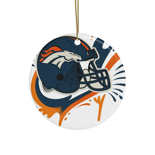 Denver Broncos Ceramic Ornaments | Sports Tree Decor | Holiday Gifts | Fan Decorations | Christmas Ornaments