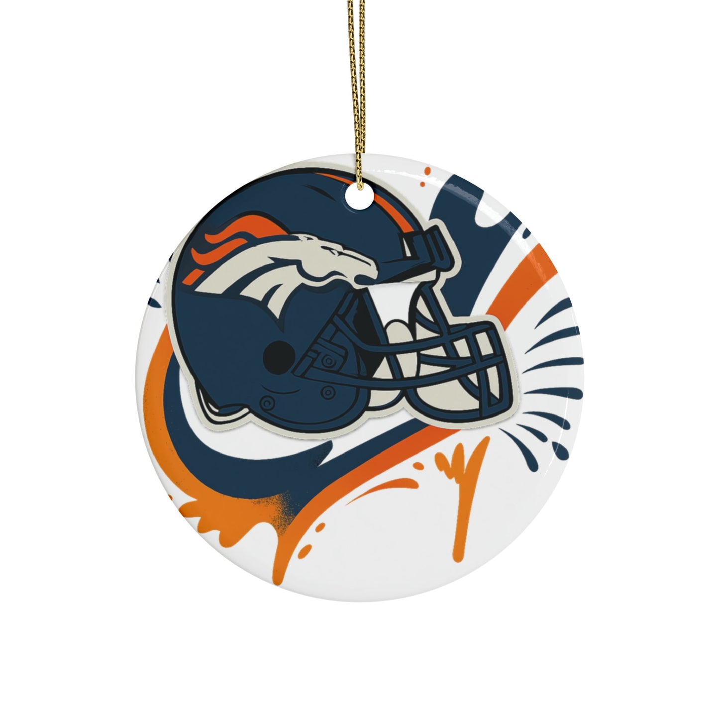 Denver Broncos Ceramic Ornaments | Sports Tree Decor | Holiday Gifts | Fan Decorations | Christmas Ornaments