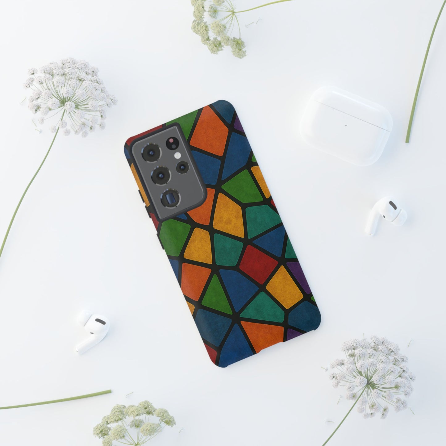 Colorful Mosaic Phone Case, Tough Cell Phone Cover, Vibrant Smartphone Protector, Unique Gift for Weddings, Birthday, Holidays