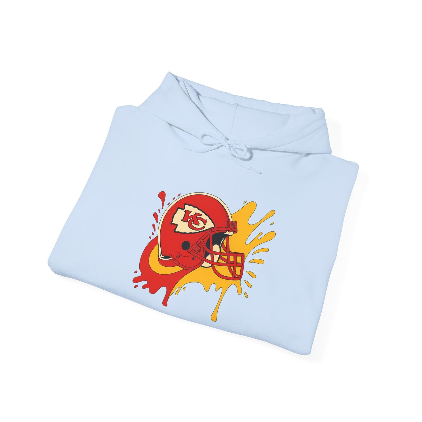 Sporty Graffiti Hoodie for Chiefs Fans, Versatile Streetwear, Perfect Gift for Game Day, Fashionable Fall Layer, Unisex Heavy Blend