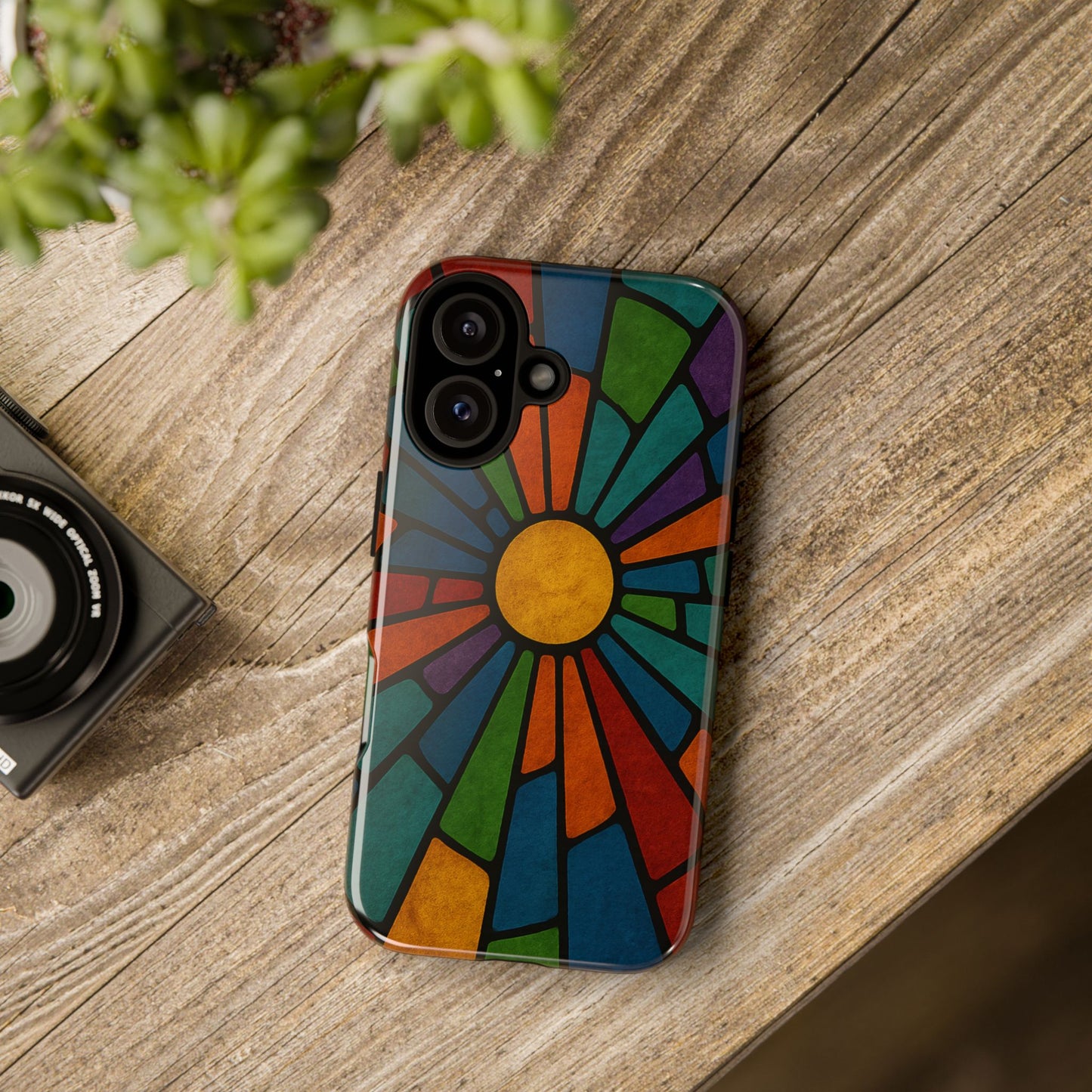 Colorful Stained Glass Phone Case, Tough Cases, Artistic Phone Cover, Vibrant Mobile Accessory, Unique Gift for Art Lovers