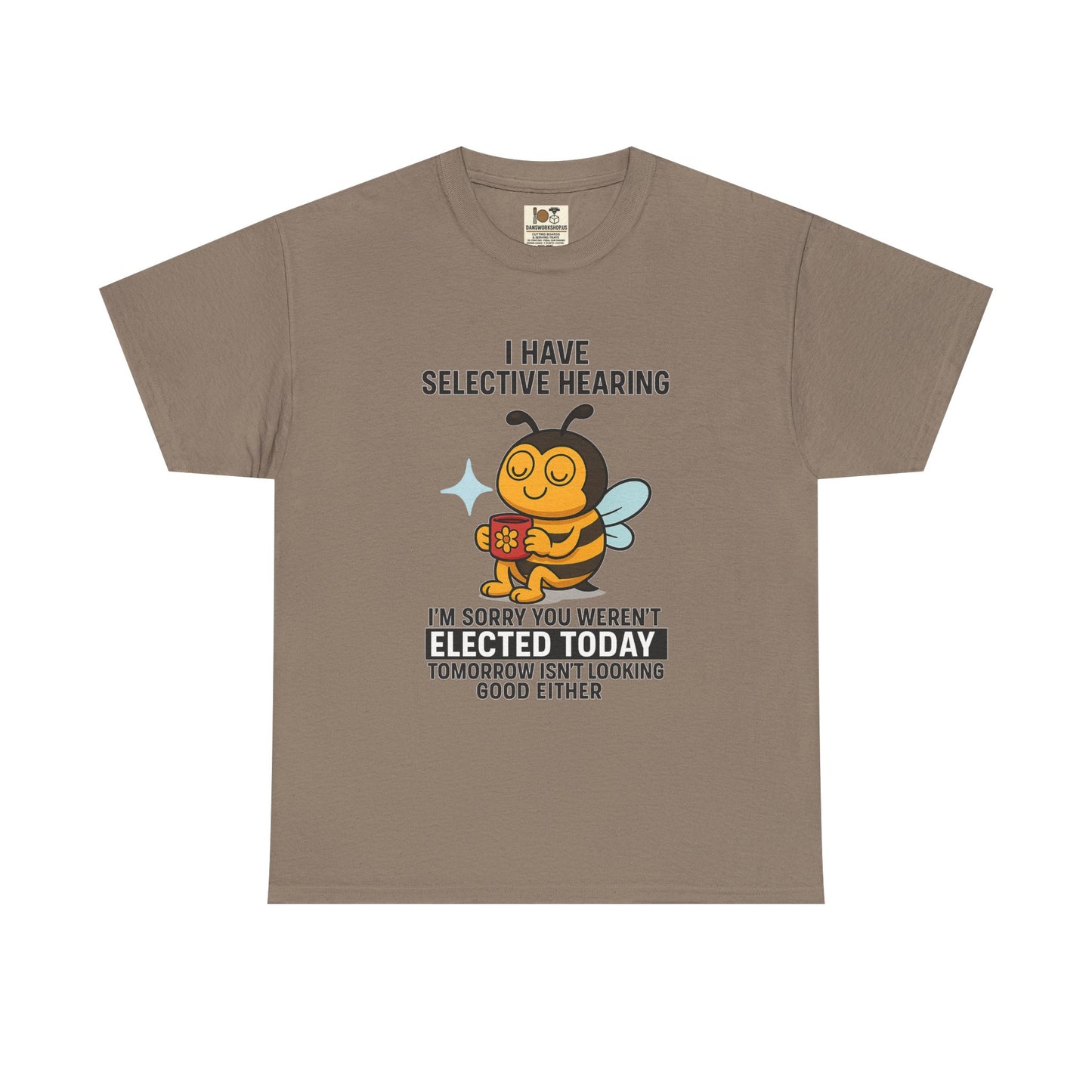 Funny Bee Selective Hearing Tee, Humorous T-Shirt for Adults, Gifts for Bee Lovers, Birthday, Funny Gift, Casual Wear