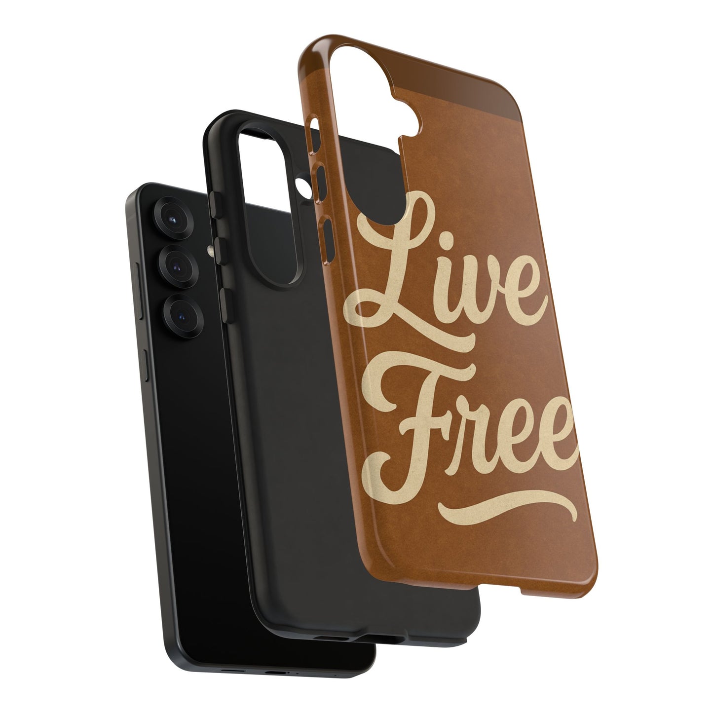 Live Free Phone Case, Tough Cases, Inspirational Phone Accessories, Gift for Adventurers, Customizable Design, Unique Tech Gifts