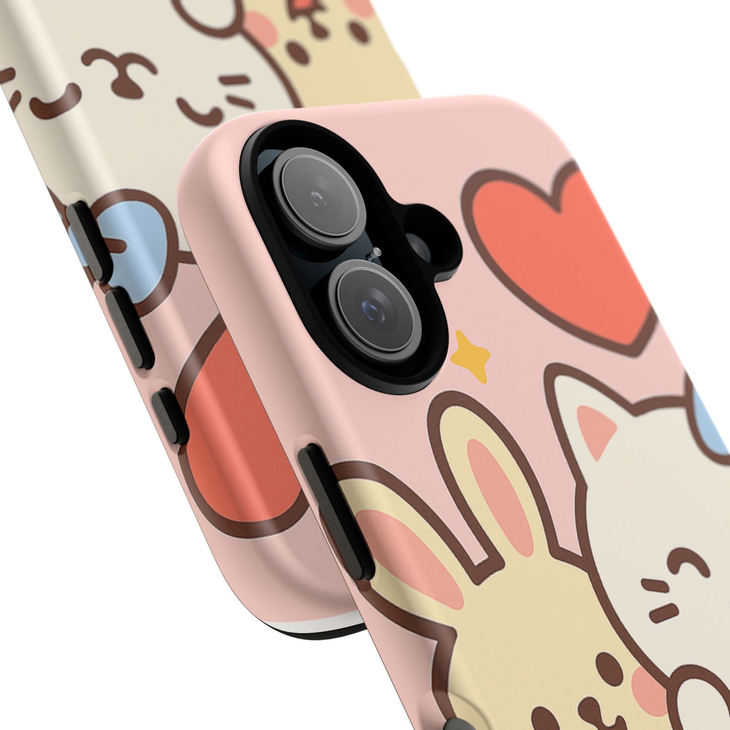 Cute Animal Phone Case -Tough Cases with Bunny and Cat Design, Kawaii Gift for Kids, Birthday, Everyday Use, Phone Accessories, teenage girl