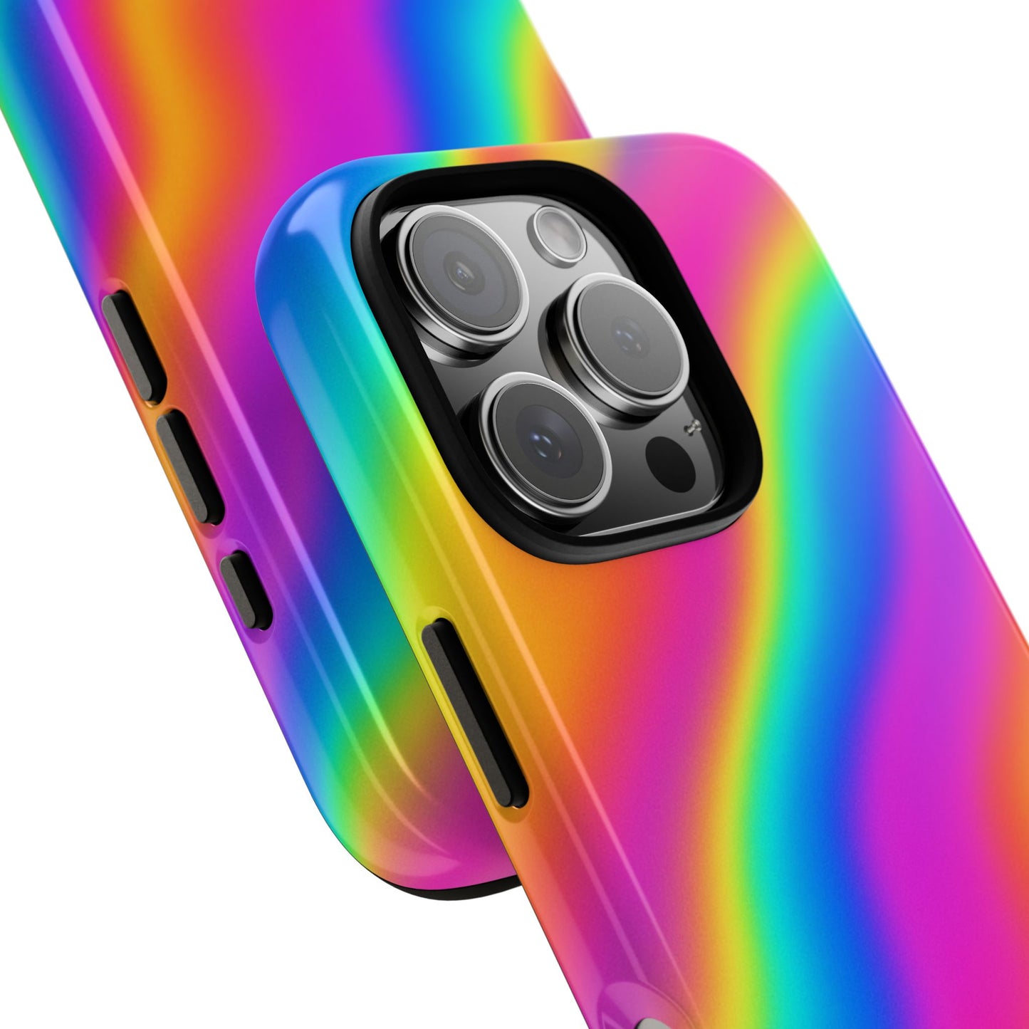 Rainbow Wavy Phone Case - Colorful Tough Cases for Stylish Protection, LGBTQ+ Pride Gift, Trendy Phone Accessory, Birthday, Holiday Present