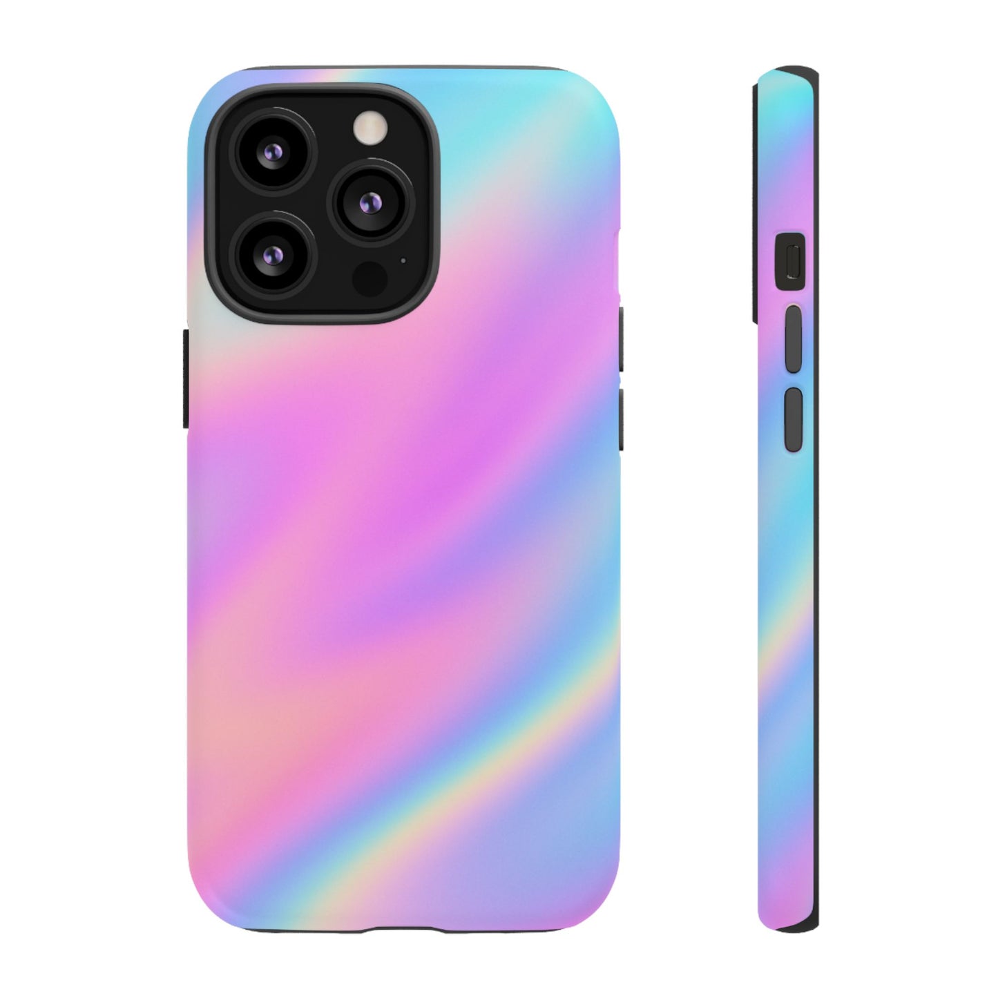 Colorful Holographic Phone Case, Tough Cases for iPhone, Trendy Phone Cover, Unique Gift for Her, Pastel Phone Accessory
