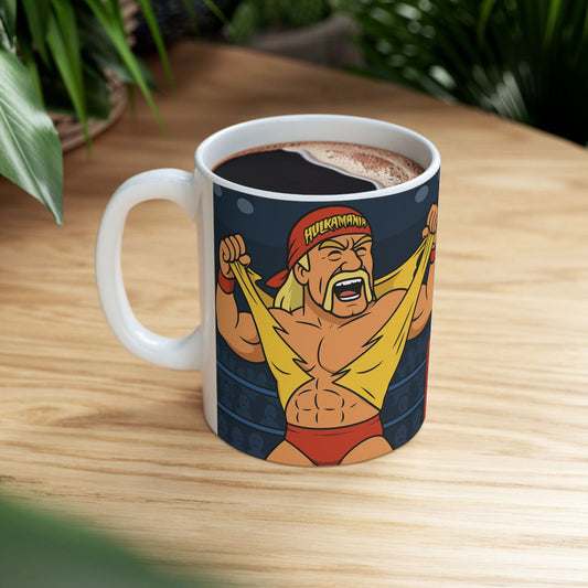 Hilarious Wrestling Mug, Funny Gift for Fans, Coffee Cup for Home or Office, Unique Gag Gift, Birthday & Holiday Present, hulk hogan