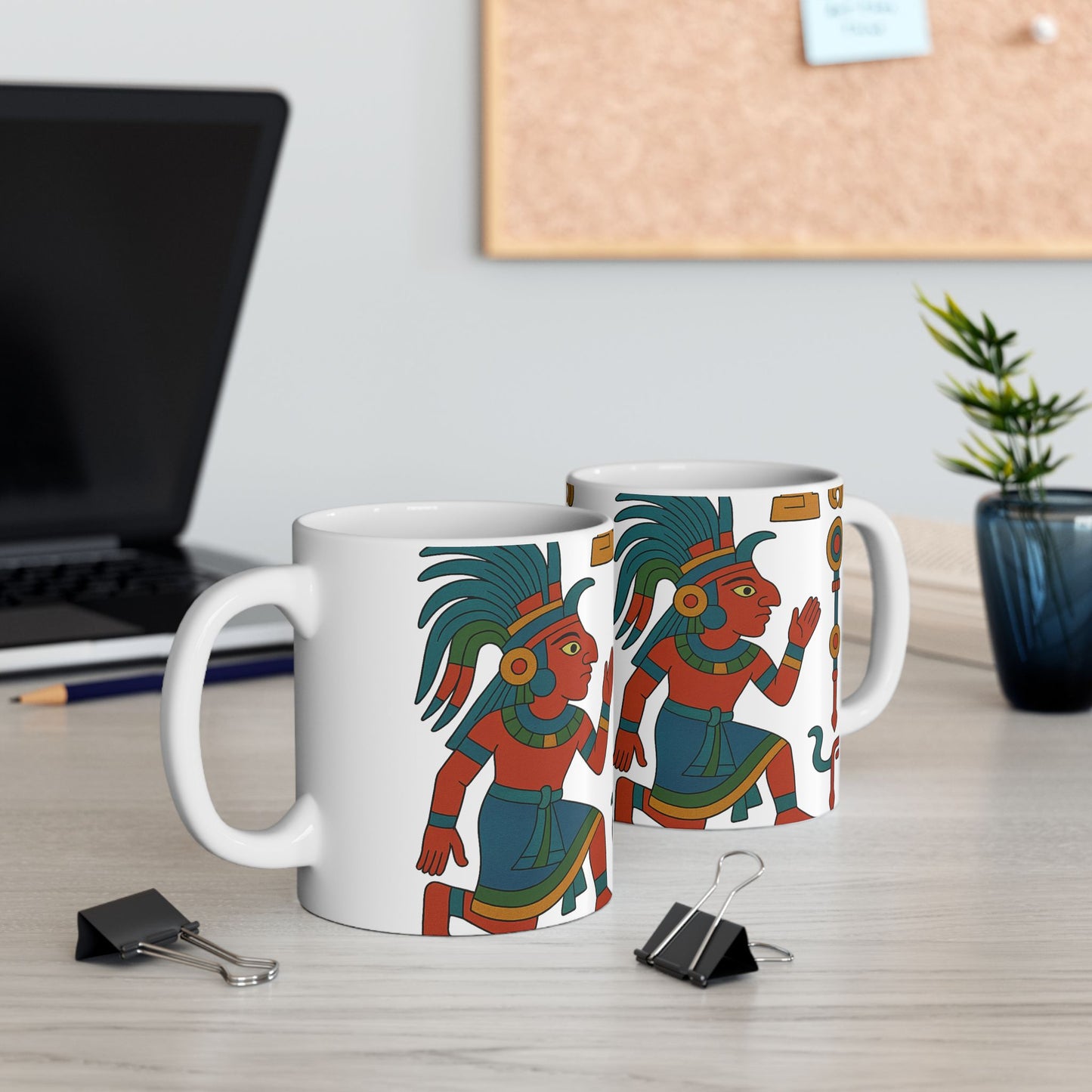 Vibrant Aztec Themed Ceramic Mug | Unique Gift for Coffee Lovers, Art Collectors, Home Decor, Cultural Enthusiasts, Birthday and Holidays, Aztec