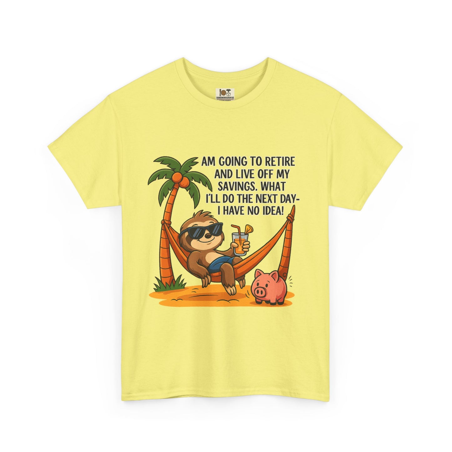 Funny Retirement Sloth Tee, Unisex Tee, Humorous Gift for Retirees, Casual Wear, Quirky Shirt for Relaxation