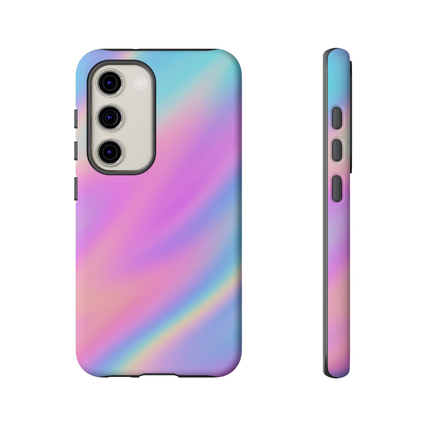 Colorful Holographic Phone Case, Tough Cases for iPhone, Trendy Phone Cover, Unique Gift for Her, Pastel Phone Accessory