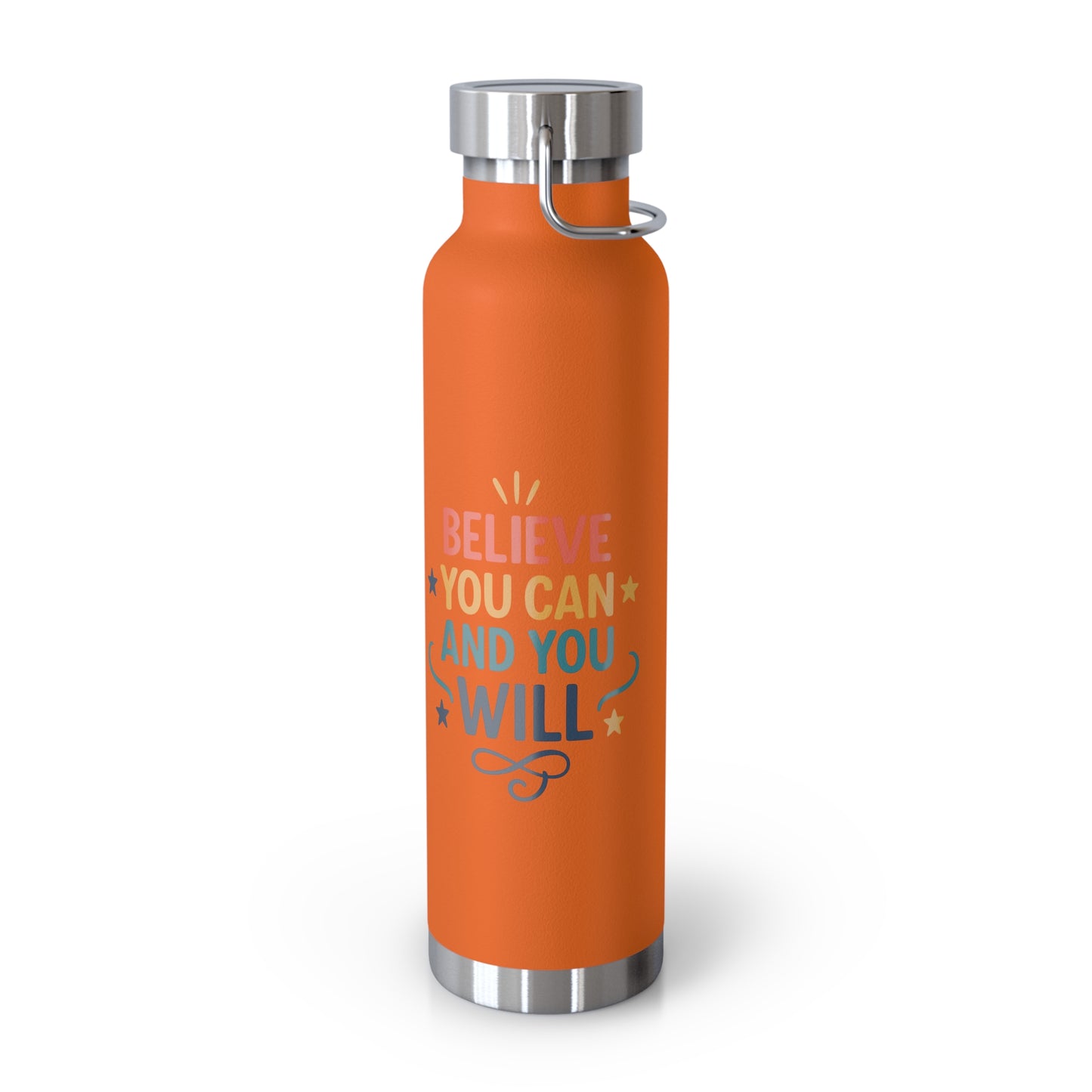 Inspirational Water Bottle, Motivational Travel Mug, Believe You Can Drinkware, Fitness Gifts, Personal Affirmation Bottle