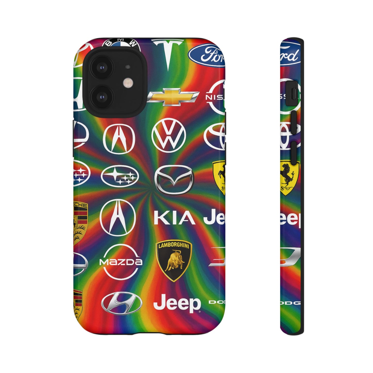 Colorful Car Logos Phone Case - Vibrant Tough Cases for Auto Enthusiasts, Unique Gift for Birthdays, Car Events, and Holidays