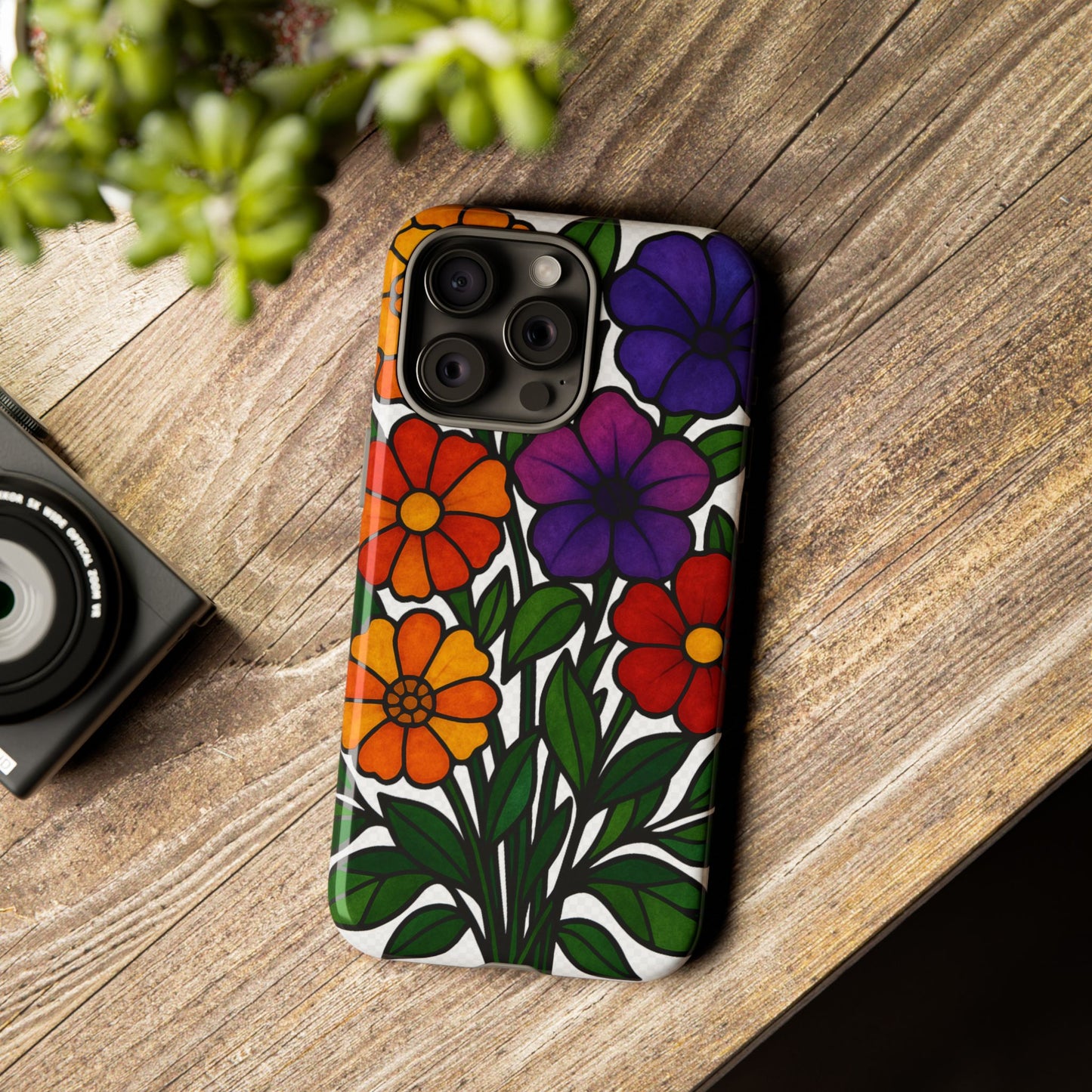 Floral Phone Case, Tough Cases with Colorful Flower Design, Gift for Flower Lovers, Summer Accessories, Trendy Phone Cover