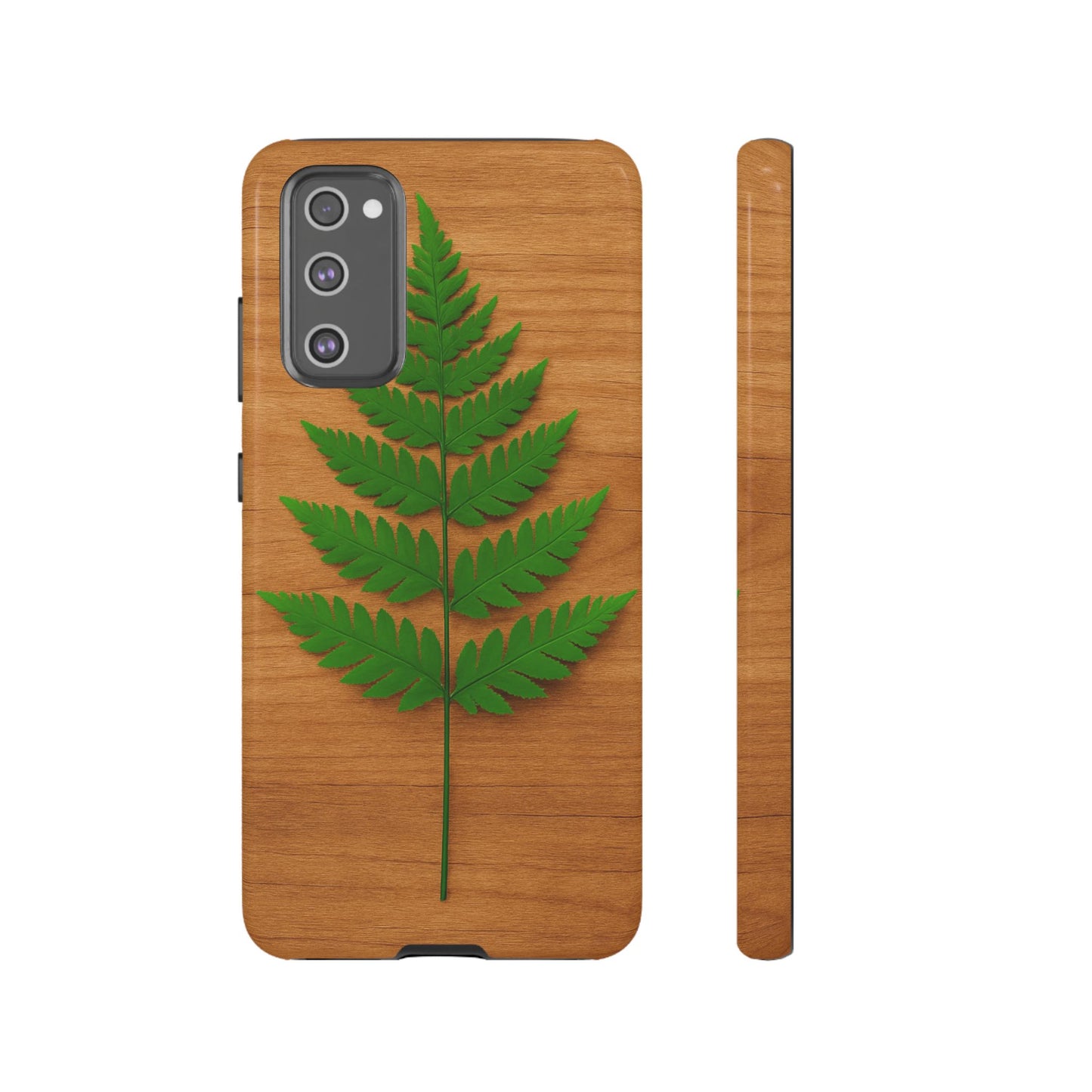 Wooden Fern Phone Case - Eco-Friendly Tough Cases for Nature Lovers, Unique Gift, Customizable Design, Nature-Themed Accessories