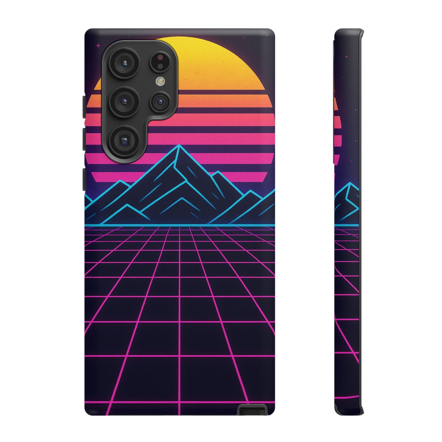 Retro Sunset Phone Case, Vintage Neon Case, 80s Aesthetic Cover, Gift for Tech Lovers, Unique Phone Accessories