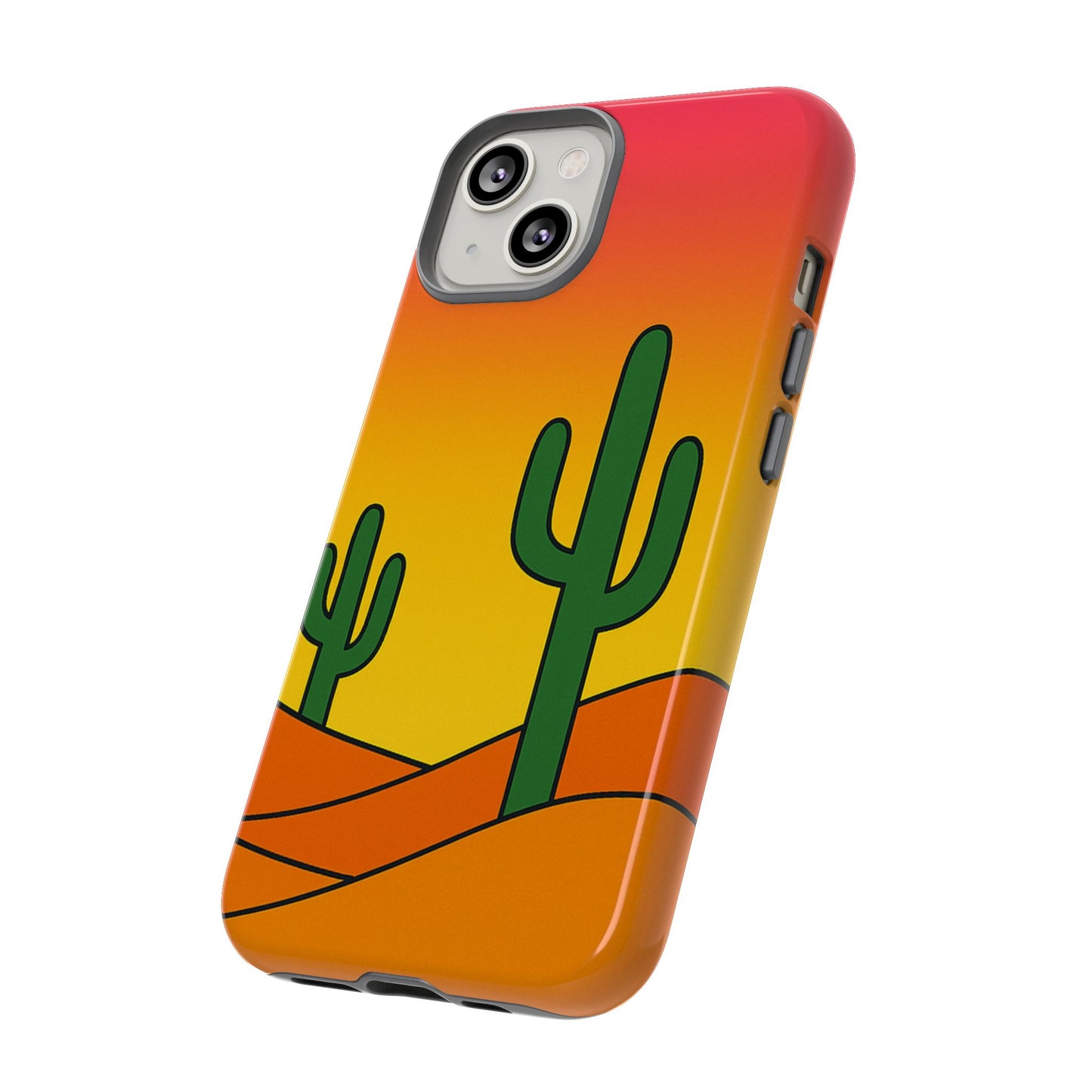 Desert Vibes Phone Case, Tough Cases, Cactus Design, Colorful Phone Cover, Summer Aesthetic, Unique Gift Idea