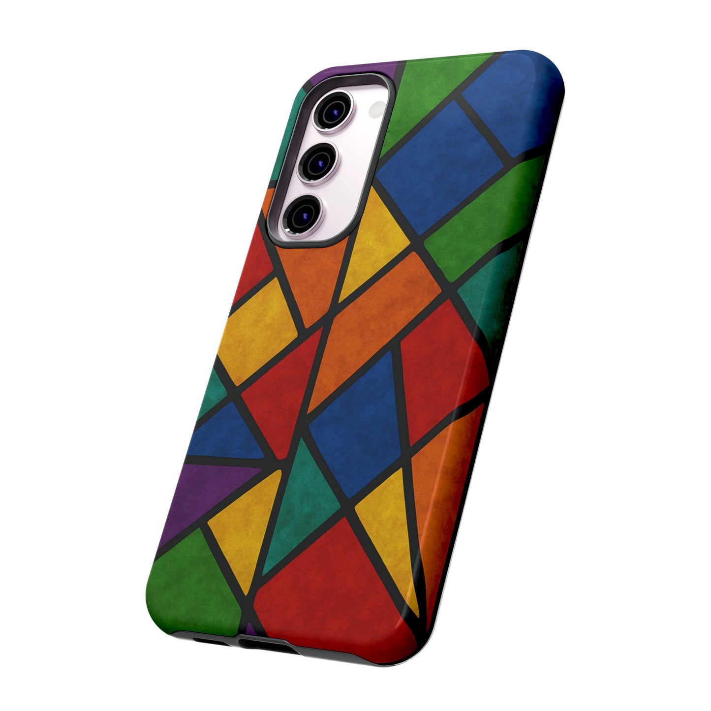 Colorful Phone Case, Stained Glass Pattern, Artistic Phone Cover, Unique Smartphone Protection, Vibrant Gift for All Occasions