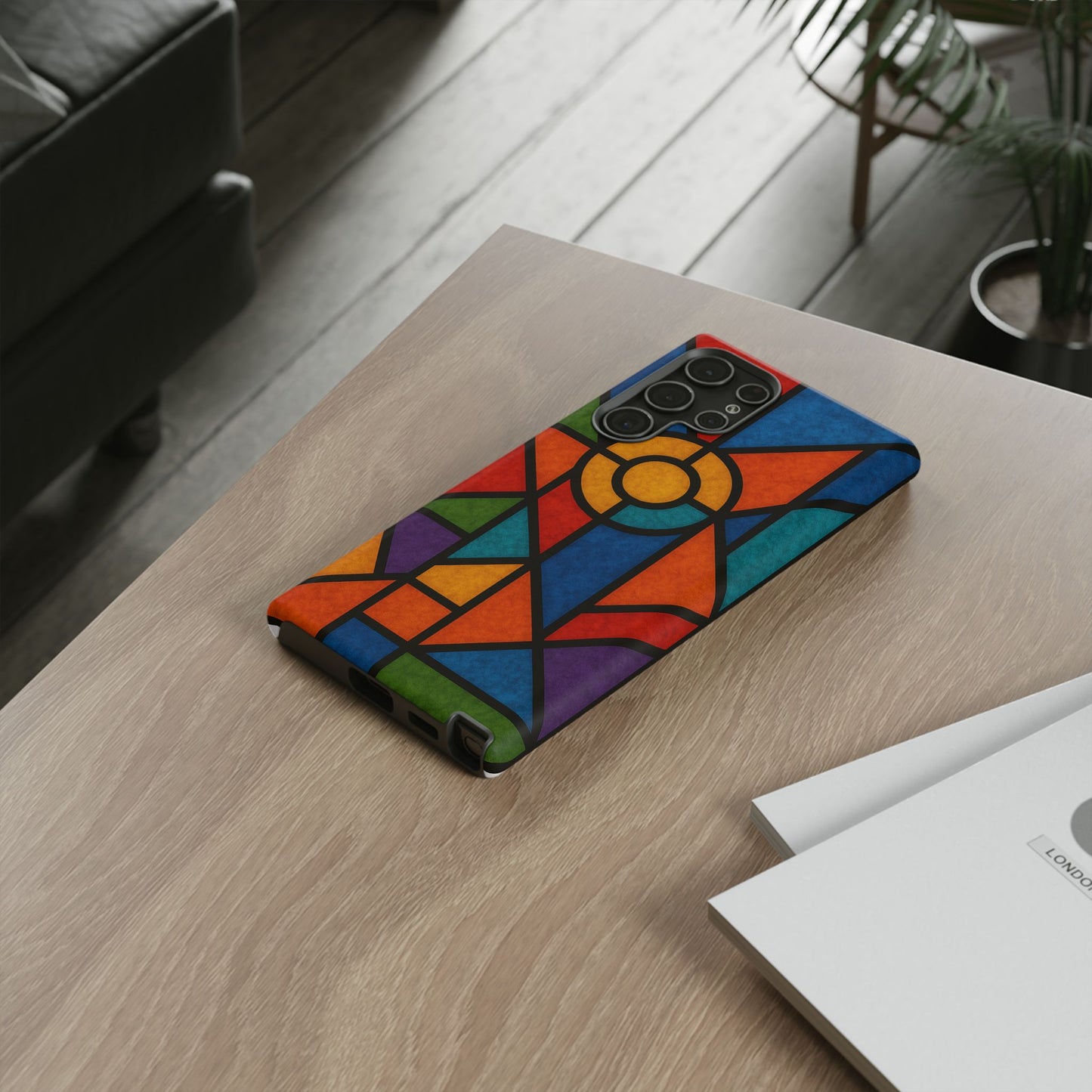Colorful Stained Glass Phone Case, Artistic Phone Cover, Vibrant Protective Case, Unique Gift for Art Lovers, Stylish Smartphone Accessory