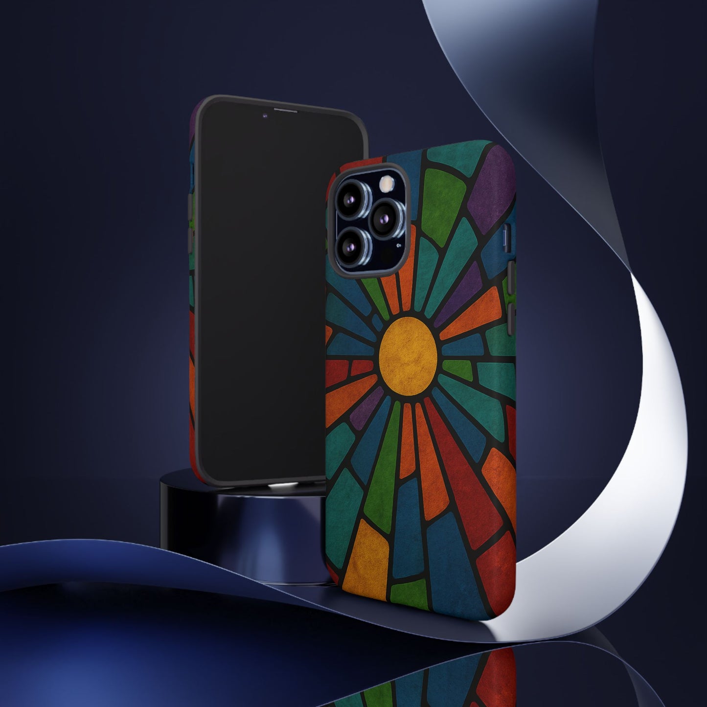 Colorful Stained Glass Phone Case, Tough Cases, Artistic Phone Cover, Vibrant Mobile Accessory, Unique Gift for Art Lovers