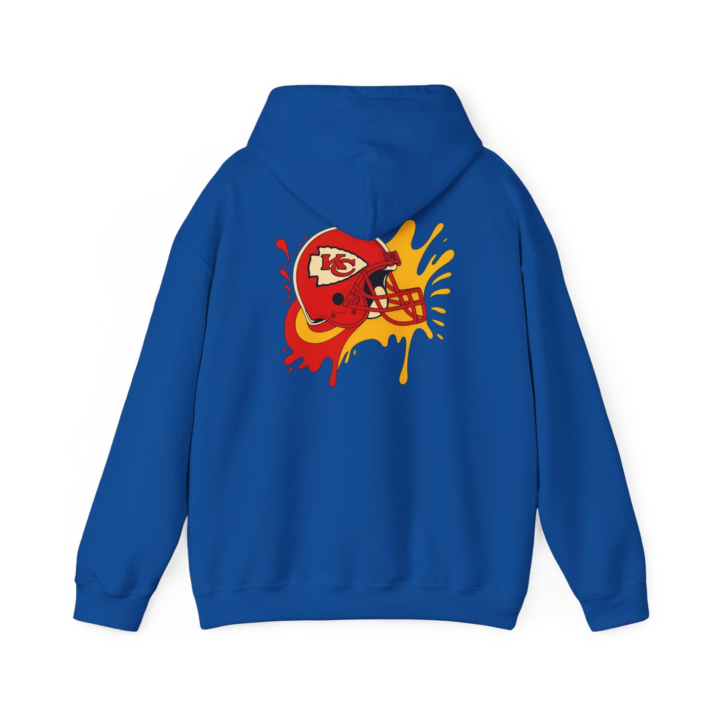 Sporty Graffiti Hoodie for Chiefs Fans, Versatile Streetwear, Perfect Gift for Game Day, Fashionable Fall Layer, Unisex Heavy Blend