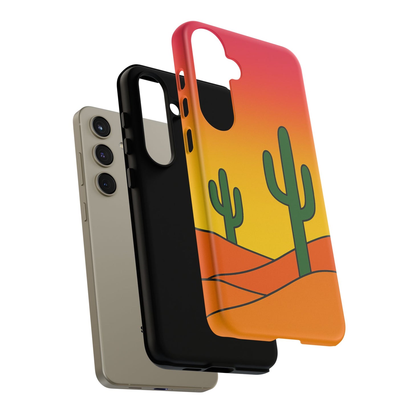 Desert Vibes Phone Case, Tough Cases, Cactus Design, Colorful Phone Cover, Summer Aesthetic, Unique Gift Idea