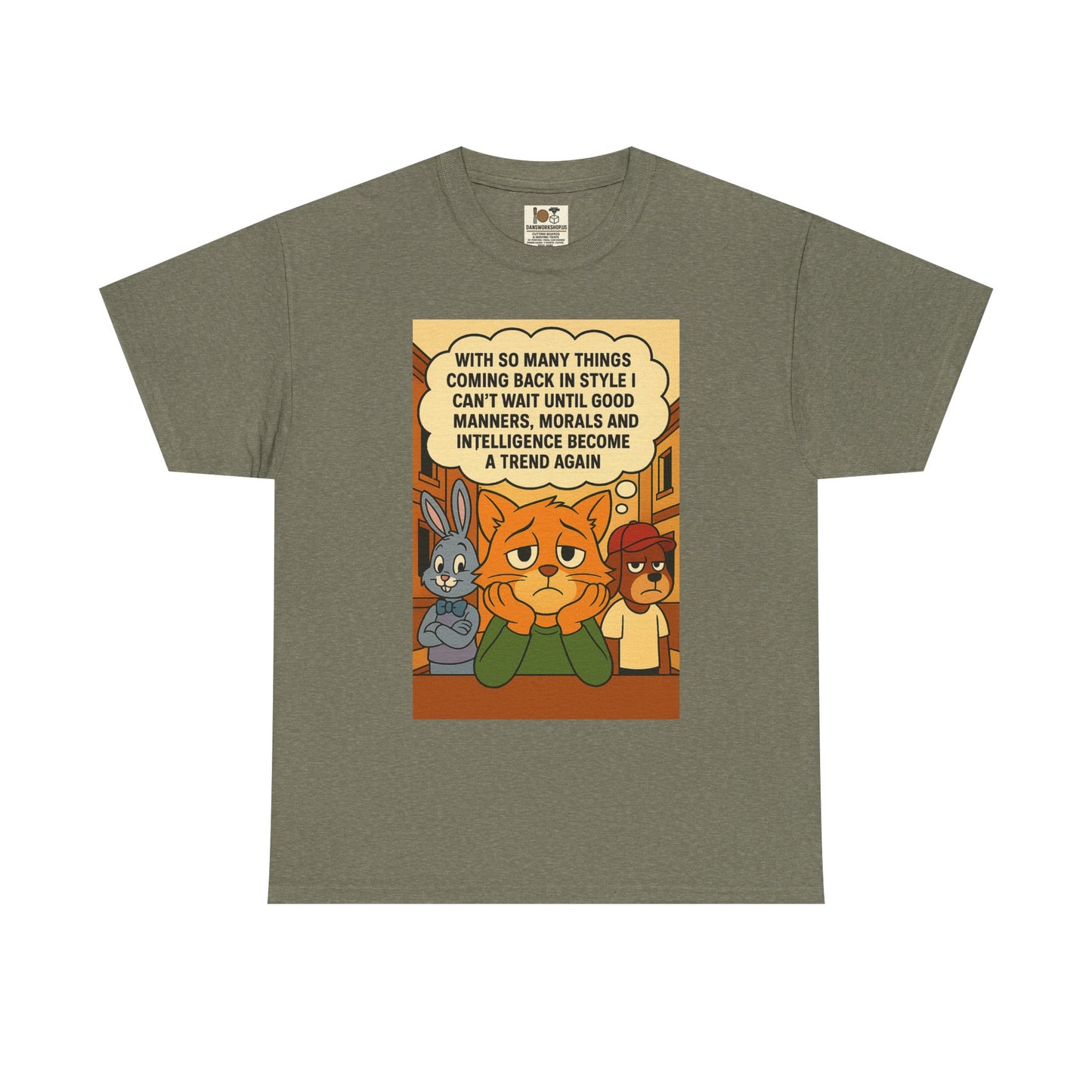 Funny Cat Tee, Unisex Heavy Cotton T-Shirt, Gift for Cat Lovers, Trendy Humor Shirt, Casual Everyday Wear, Unique Animal Design