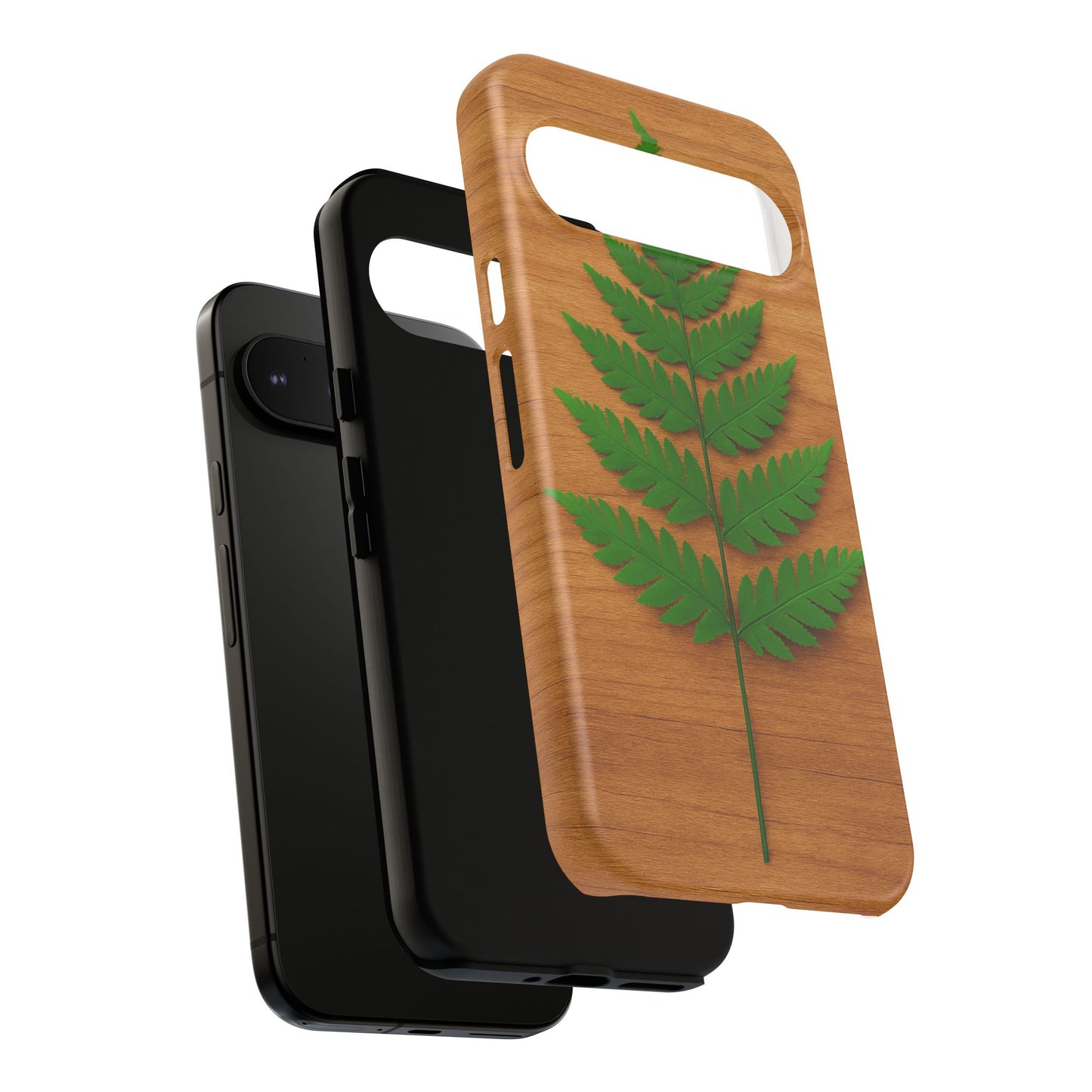 Wooden Fern Phone Case - Eco-Friendly Tough Cases for Nature Lovers, Unique Gift, Customizable Design, Nature-Themed Accessories