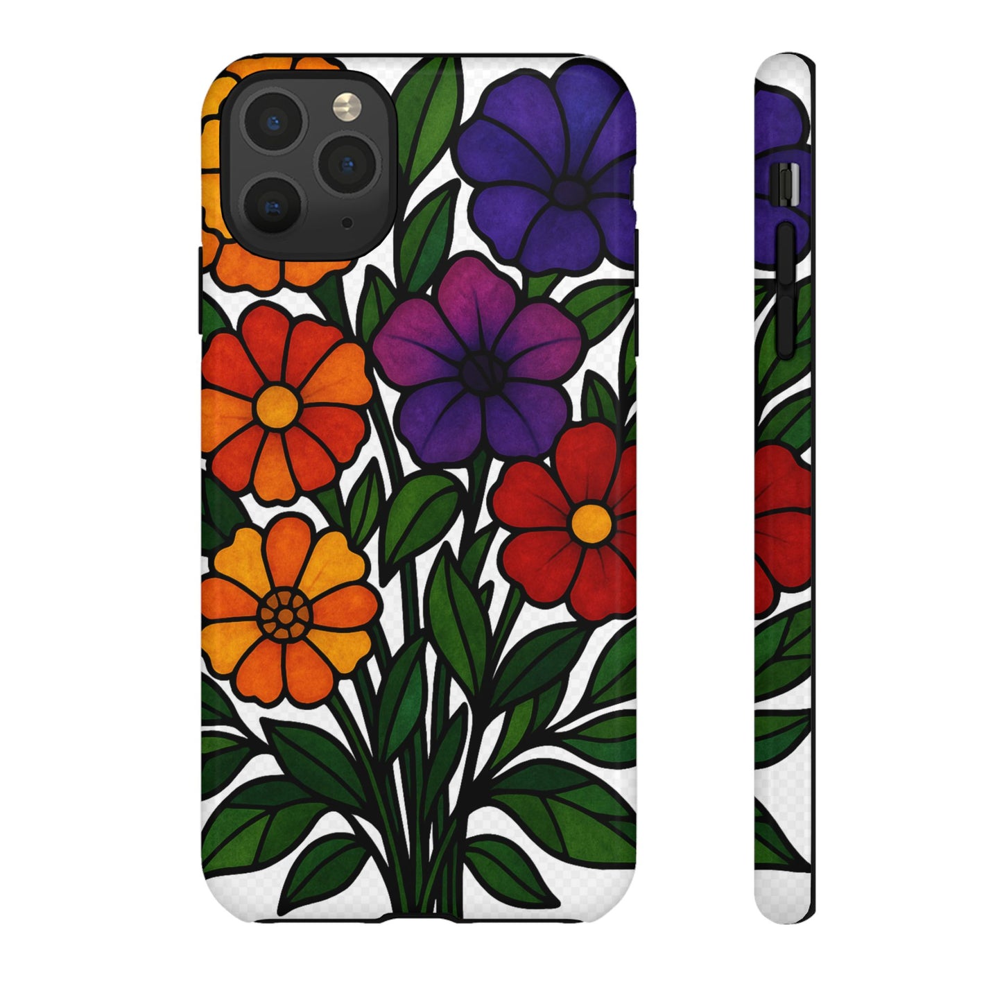 Floral Phone Case, Tough Cases with Colorful Flower Design, Gift for Flower Lovers, Summer Accessories, Trendy Phone Cover