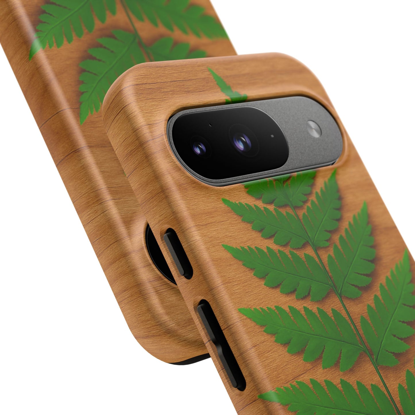 Wooden Fern Phone Case - Eco-Friendly Tough Cases for Nature Lovers, Unique Gift, Customizable Design, Nature-Themed Accessories