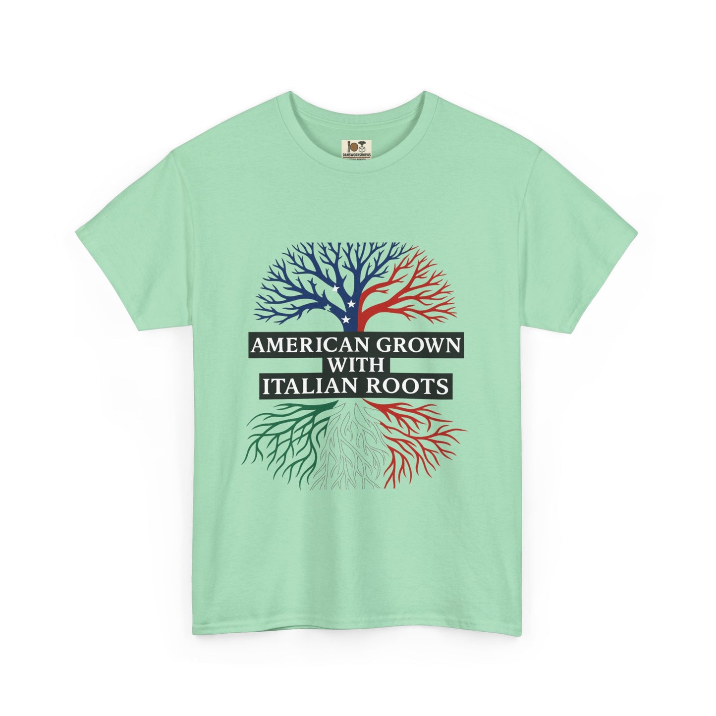 American Grown with Italian Roots Tee | Unisex Cotton Shirt, Heritage Gift, Family Reunion Apparel, Casual Wear, Patriotic Fashion