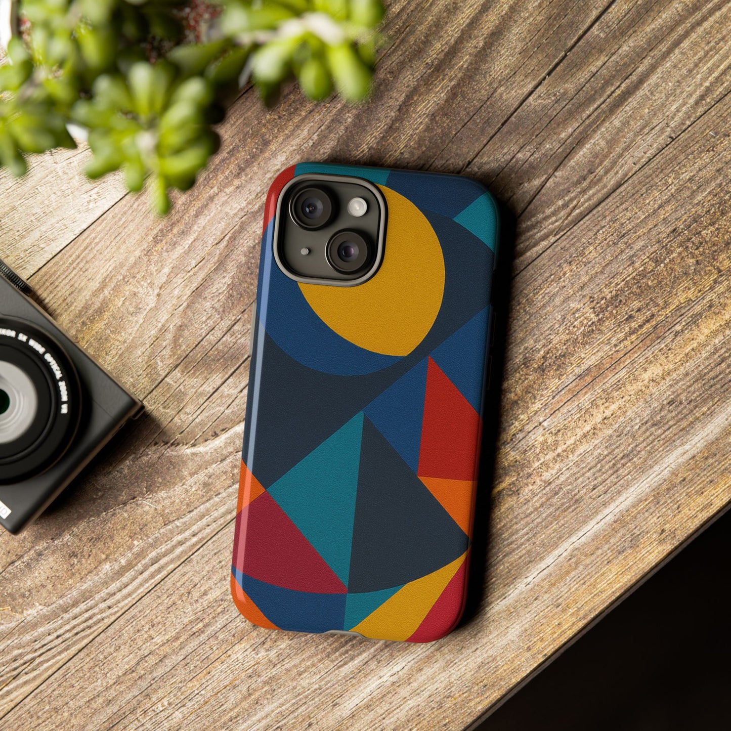 Vibrant Phone Case, Colorful Phone Cover, Geometric Design, Artistic Gift, Trendy Accessory, Vibrant Colors, Unique Design