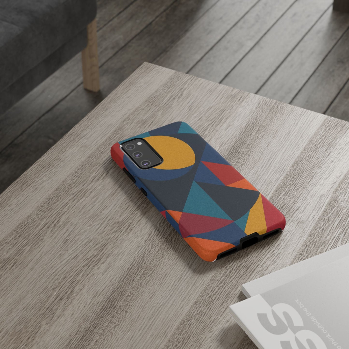Vibrant Phone Case, Colorful Phone Cover, Geometric Design, Artistic Gift, Trendy Accessory, Vibrant Colors, Unique Design