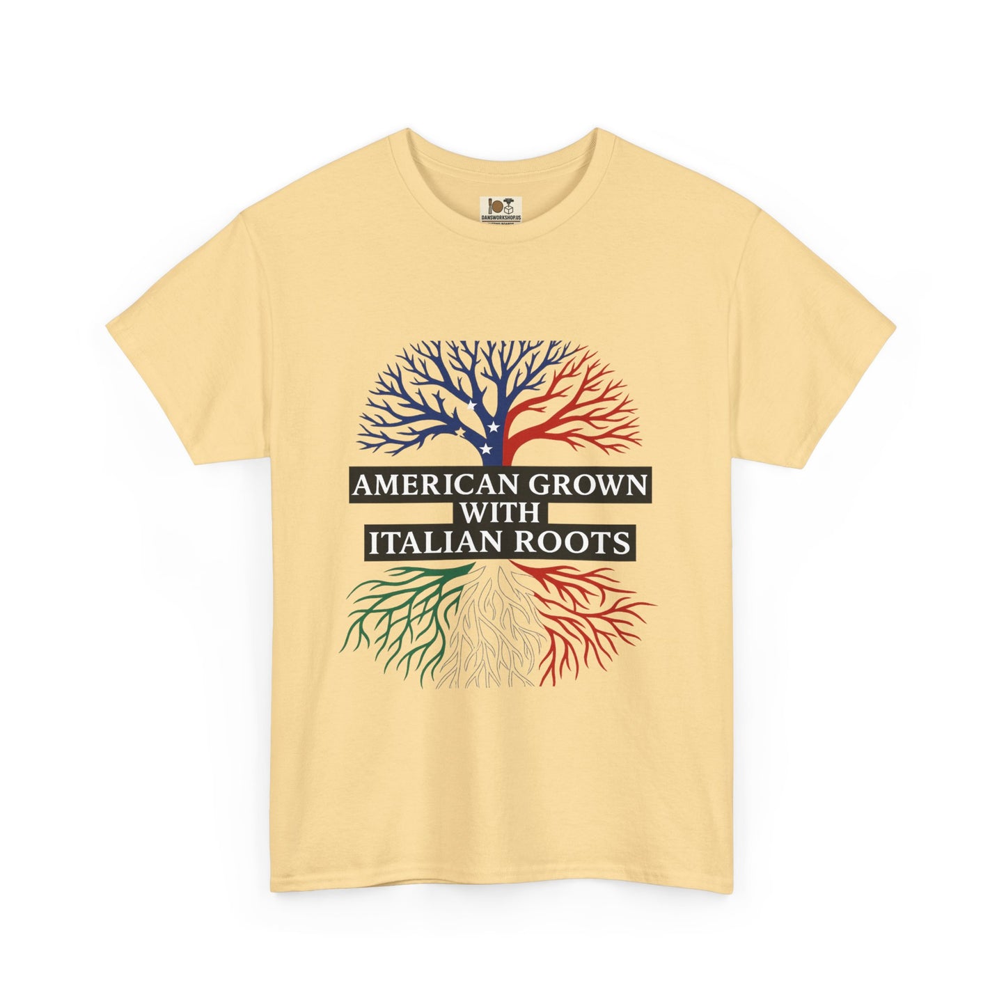 American Grown with Italian Roots Tee | Unisex Cotton Shirt, Heritage Gift, Family Reunion Apparel, Casual Wear, Patriotic Fashion