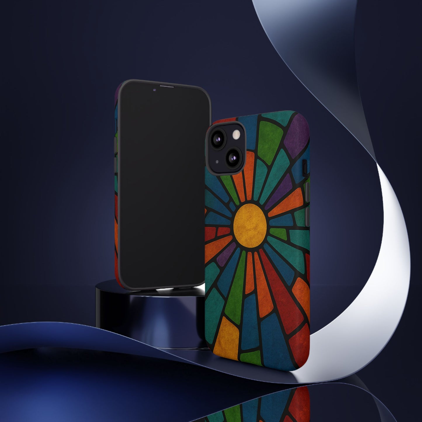 Colorful Stained Glass Phone Case, Tough Cases, Artistic Phone Cover, Vibrant Mobile Accessory, Unique Gift for Art Lovers
